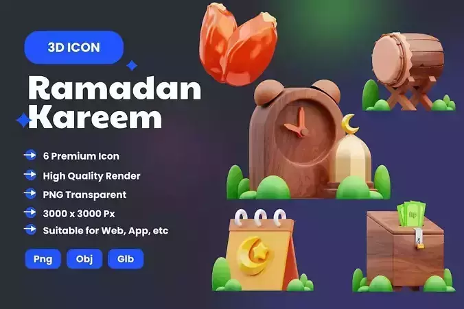 Ramadan 3D Icons