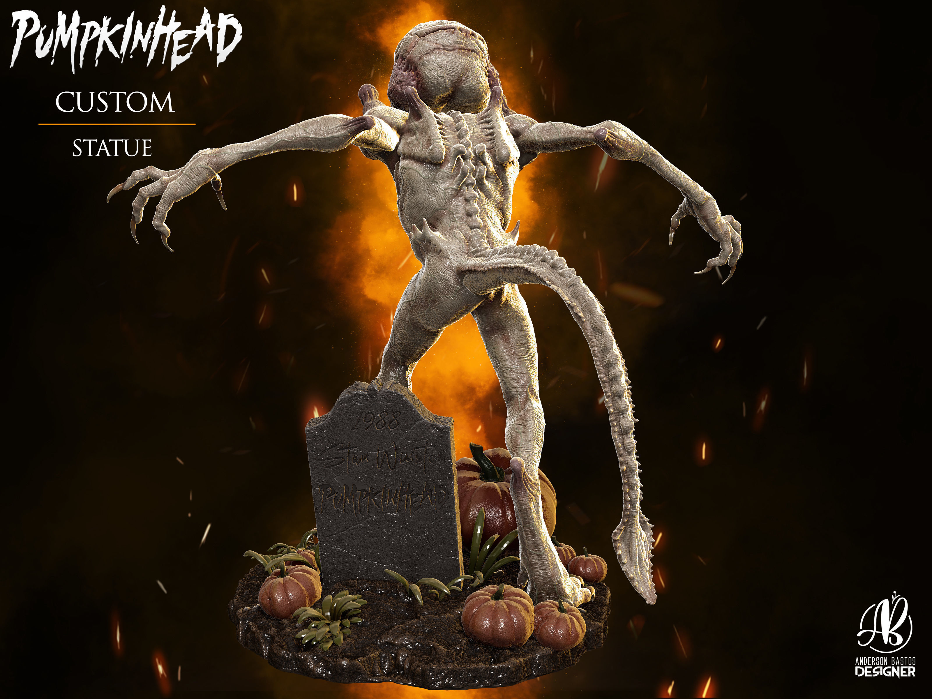 PumpkinHead 3D print model_3