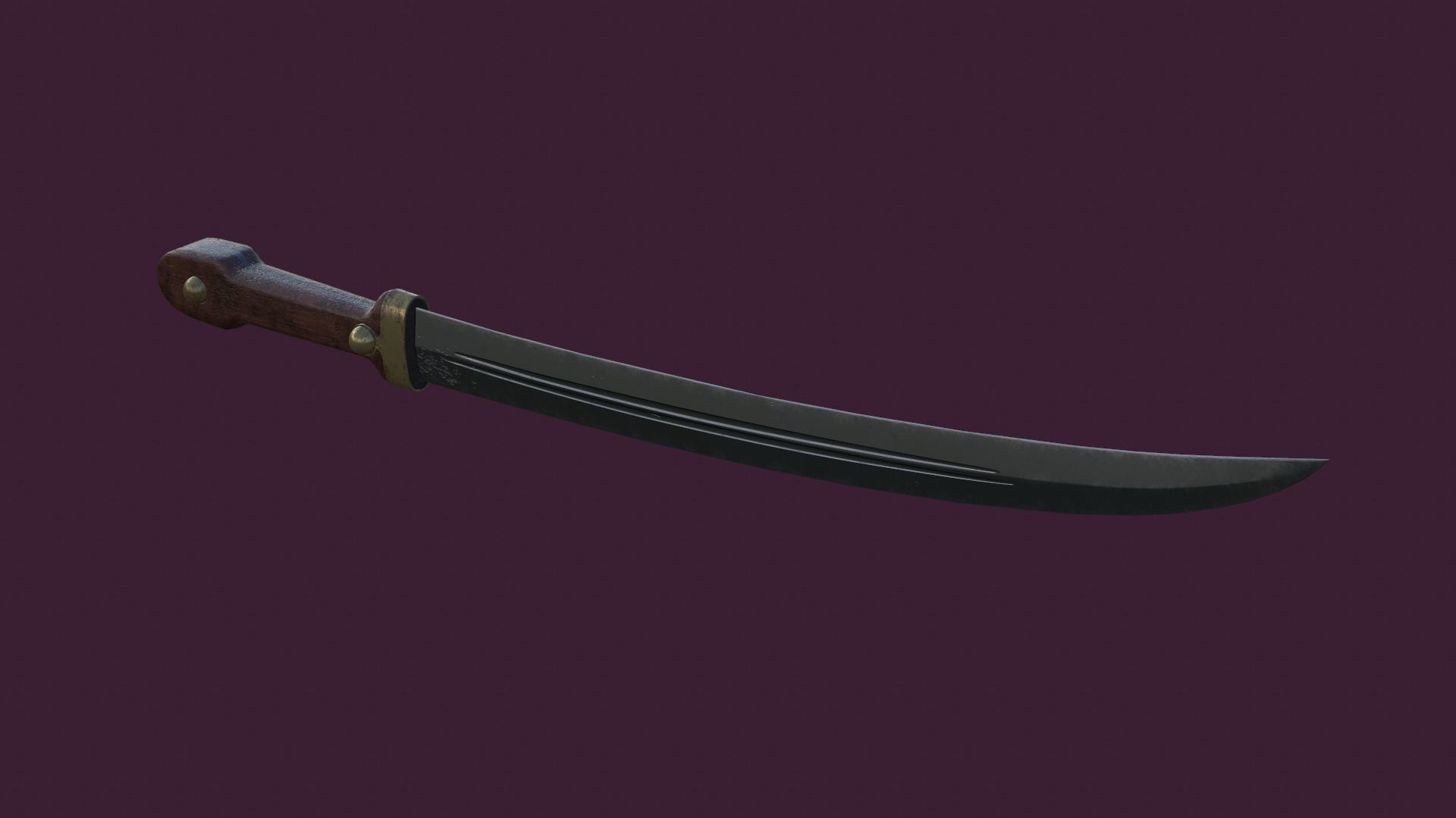Russian WWI Bebut Kindjal Short Sword M1907 Low-poly 3D model_9
