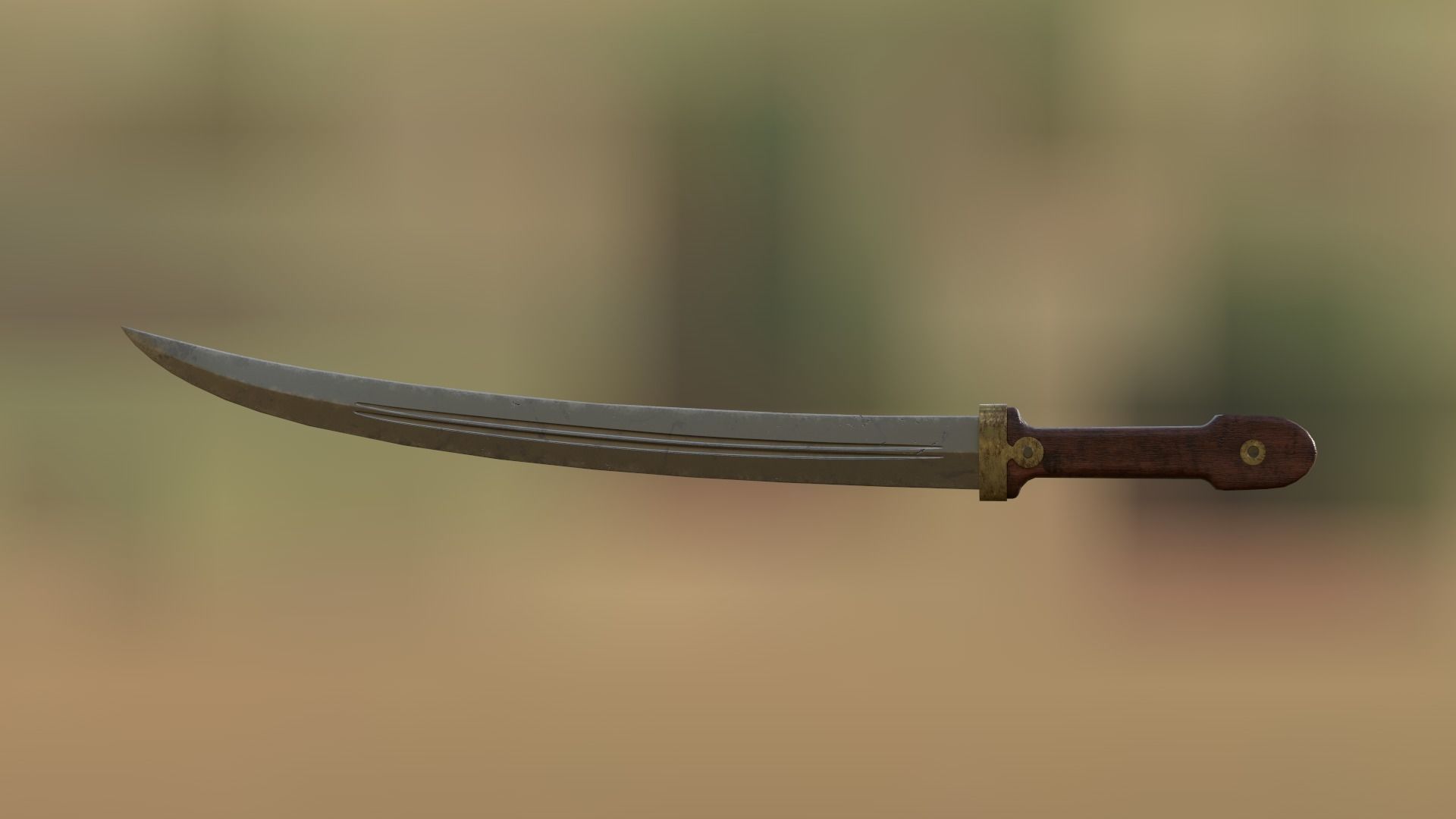 Russian WWI Bebut Kindjal Short Sword M1907 Low-poly 3D model_4