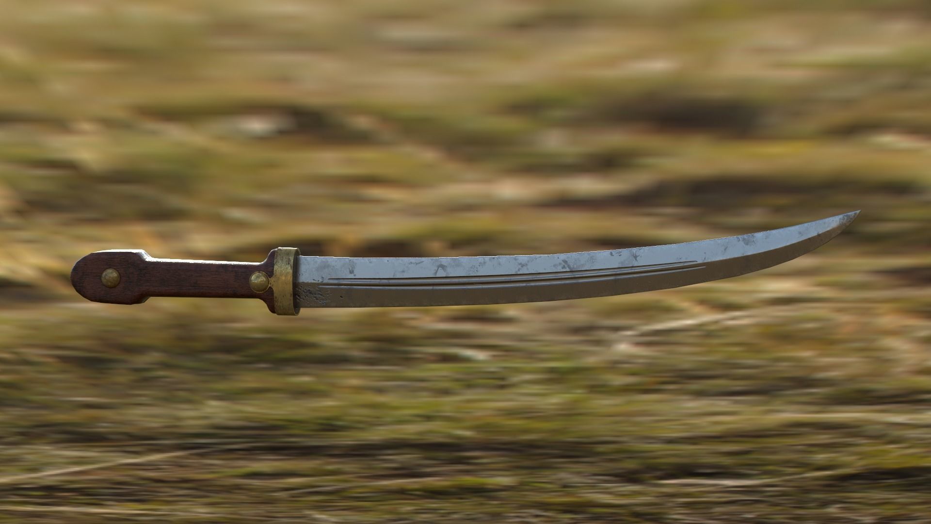 Russian WWI Bebut Kindjal Short Sword M1907 Low-poly 3D model_3