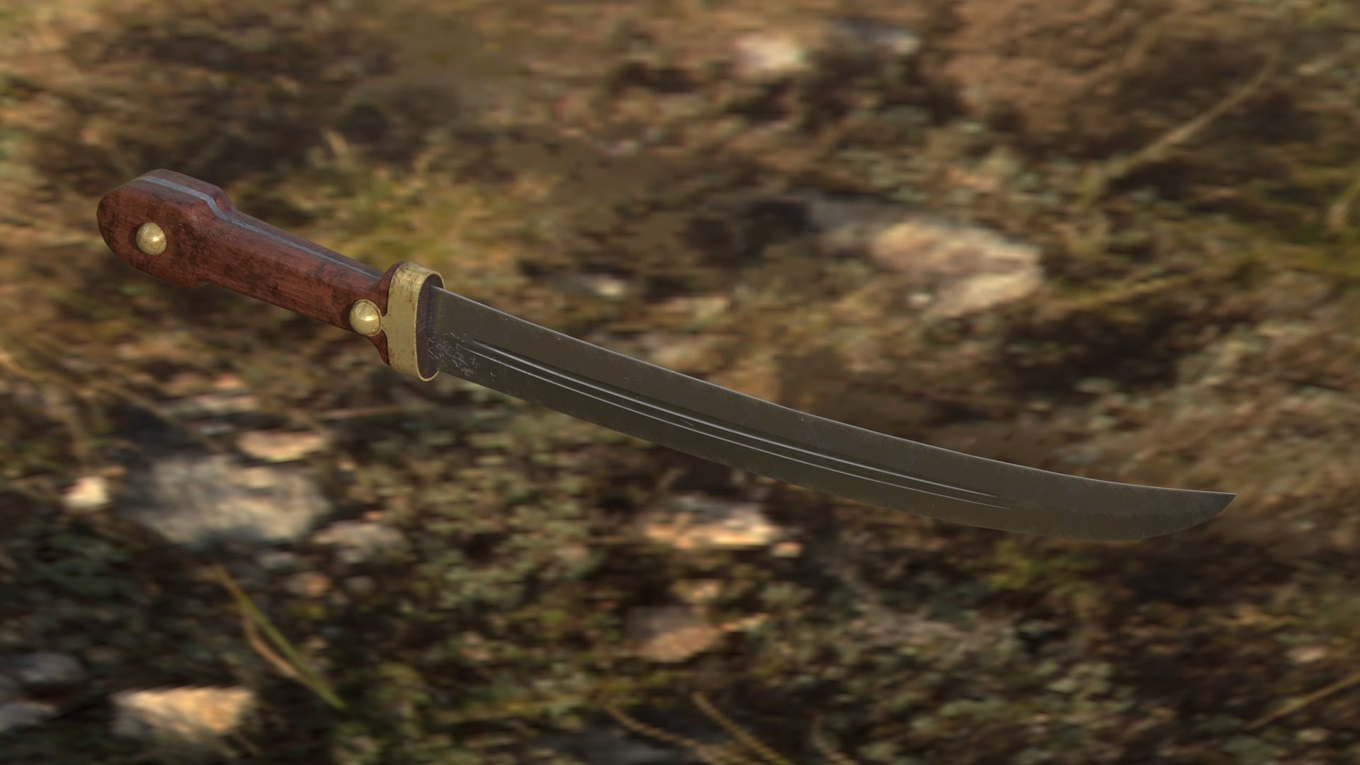 Russian WWI Bebut Kindjal Short Sword M1907 Low-poly 3D model_6