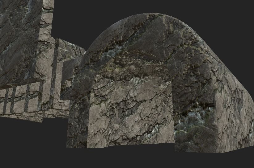 Cave Wall Low-poly 3D model_4