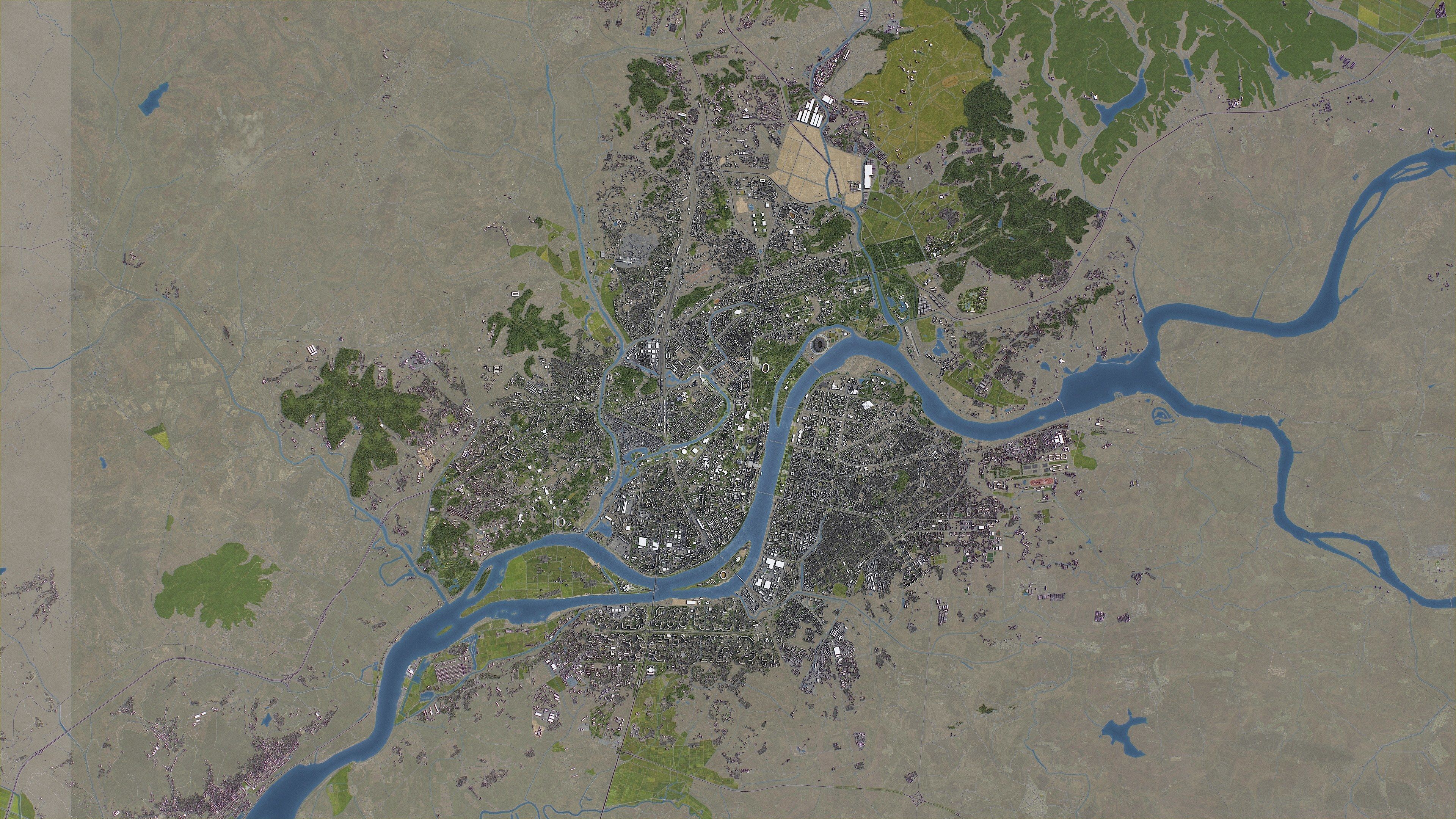 Pyongyang - 3D City Model Low-poly 3D model_16