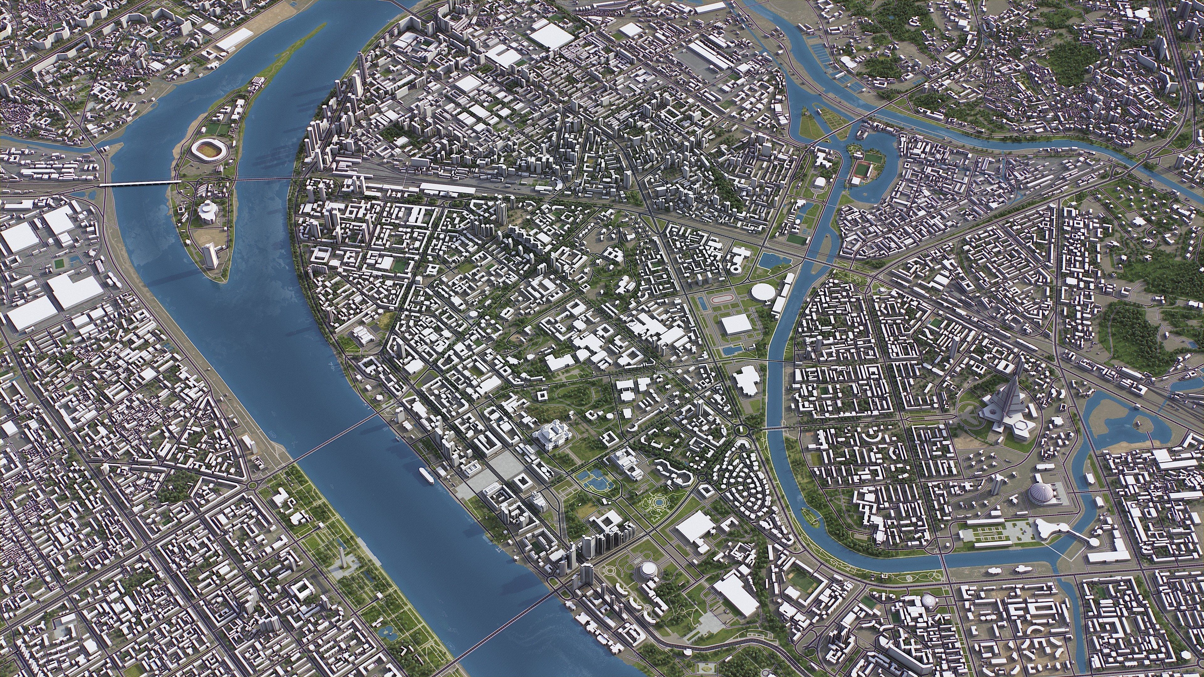 Pyongyang - 3D City Model Low-poly 3D model_6