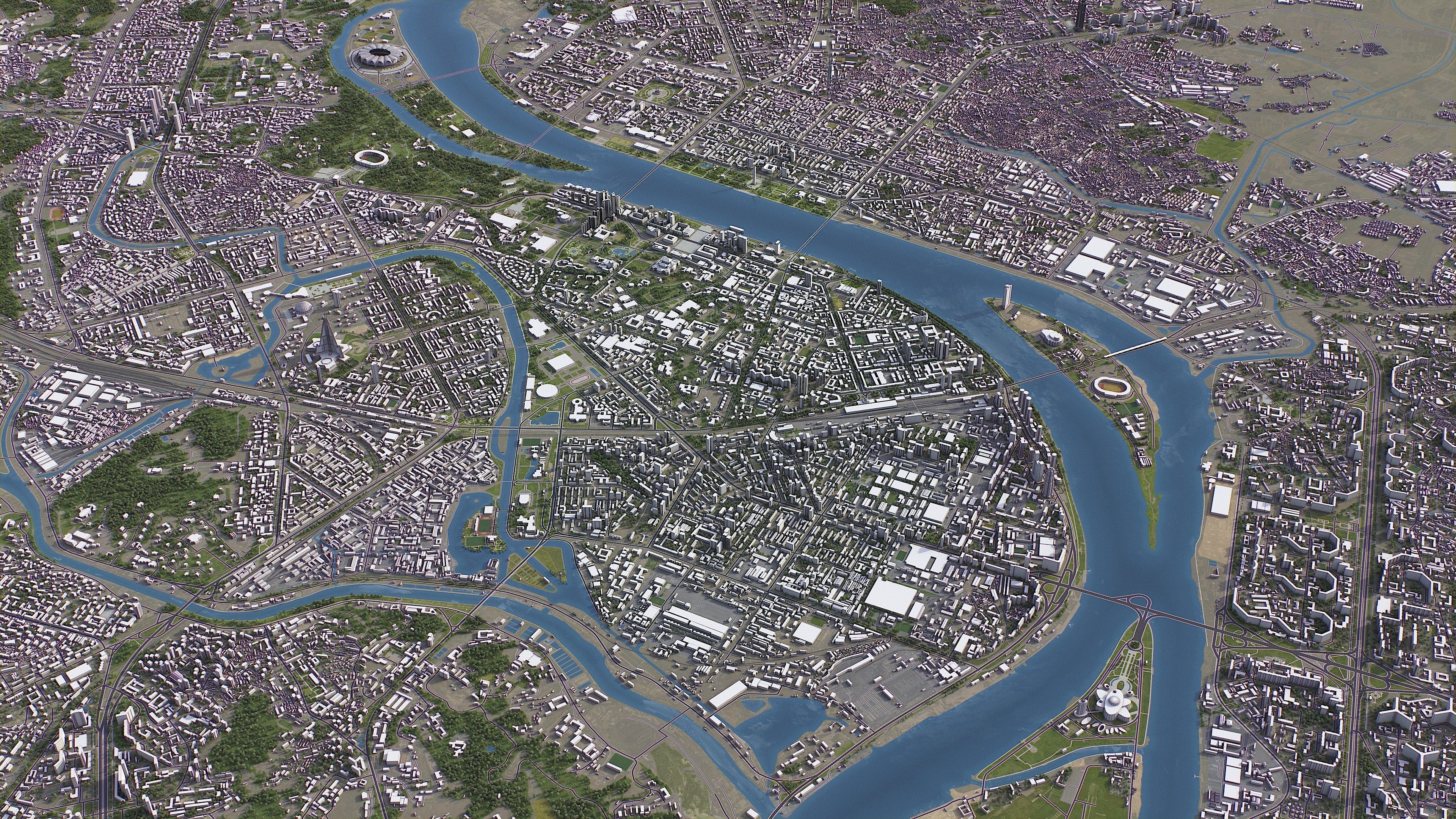 Pyongyang - 3D City Model Low-poly 3D model_8