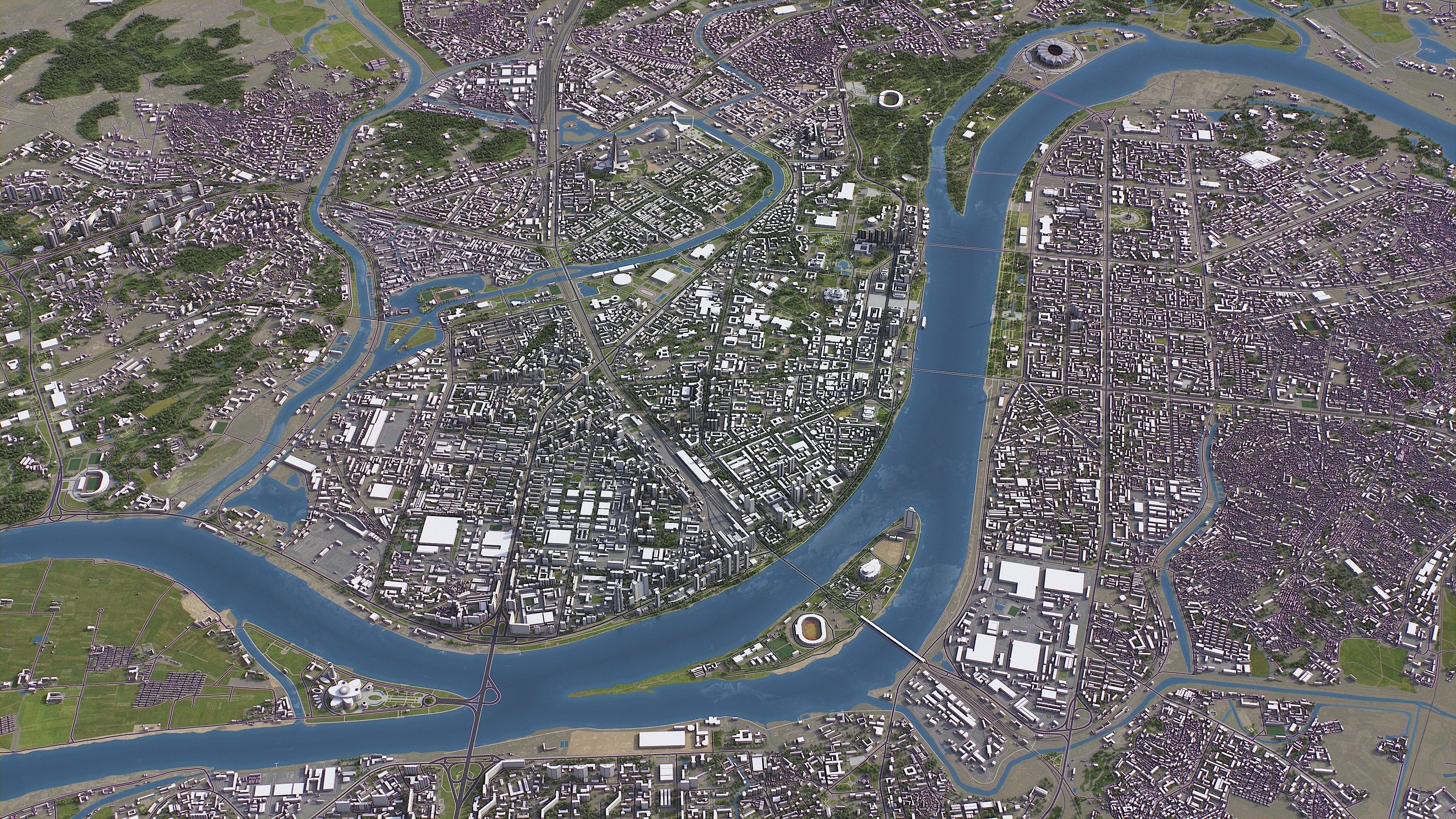 Pyongyang - 3D City Model Low-poly 3D model_4
