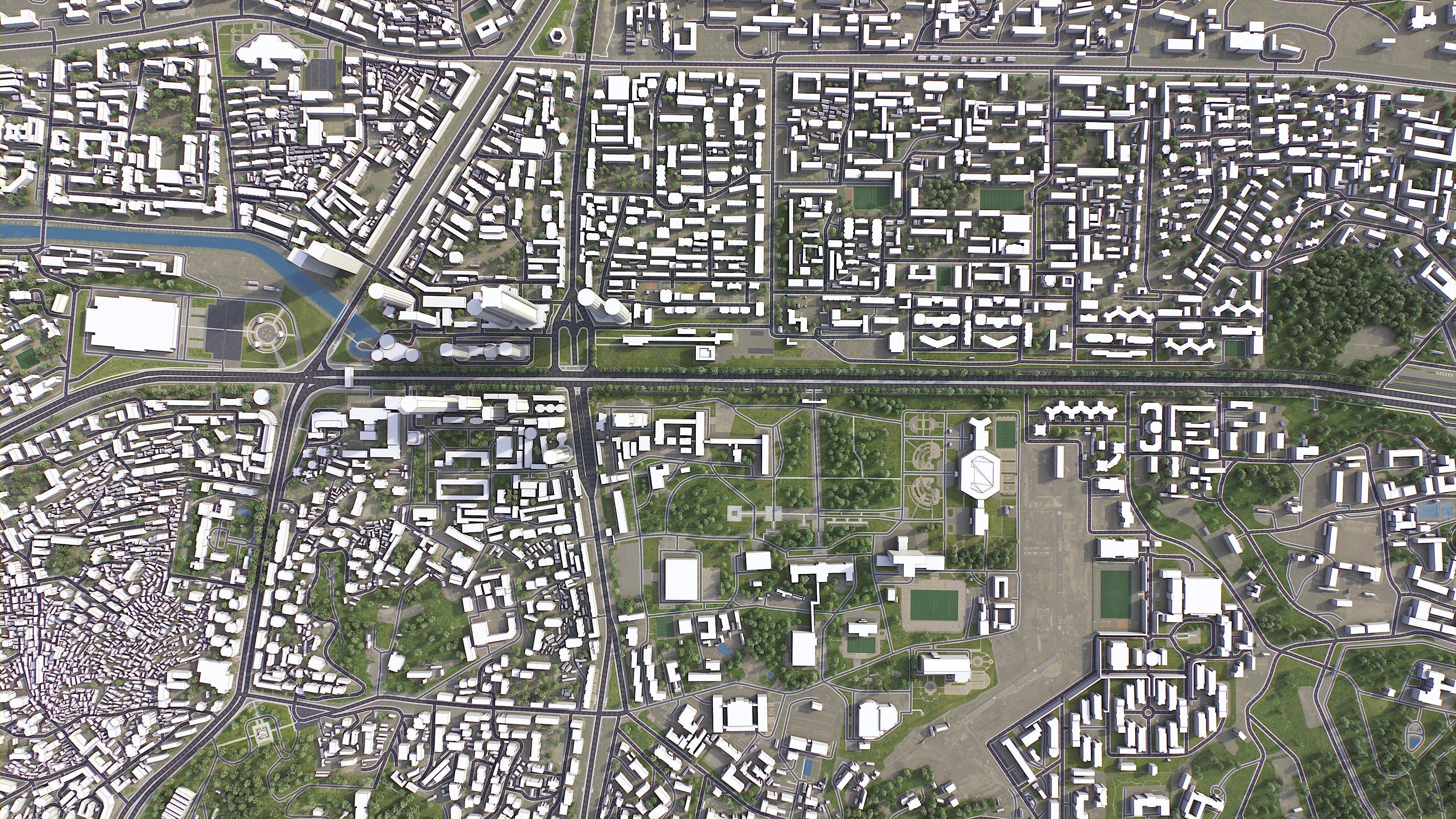 Pyongyang - 3D City Model Low-poly 3D model_21