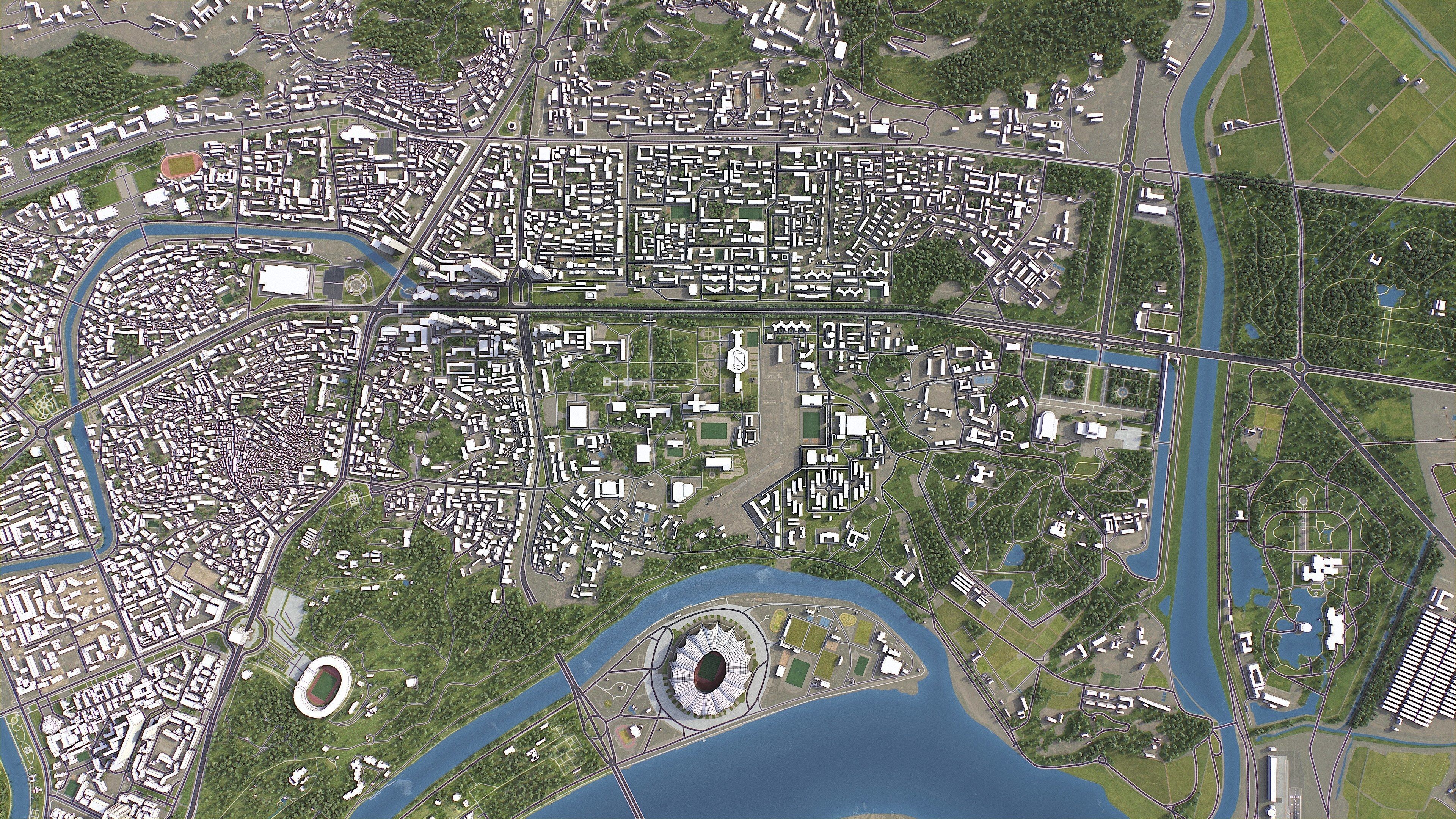 Pyongyang - 3D City Model Low-poly 3D model_22