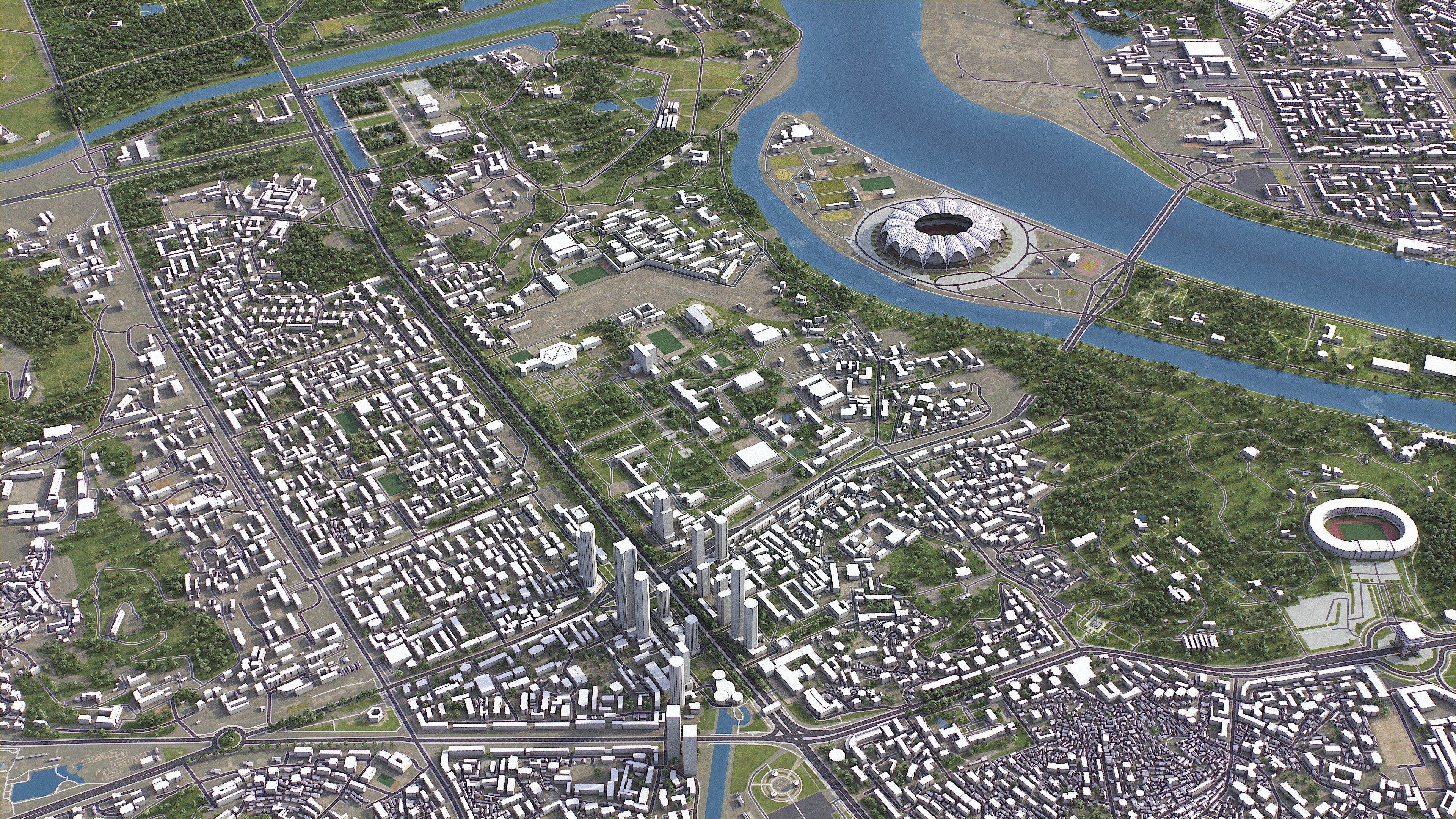 Pyongyang - 3D City Model Low-poly 3D model_18