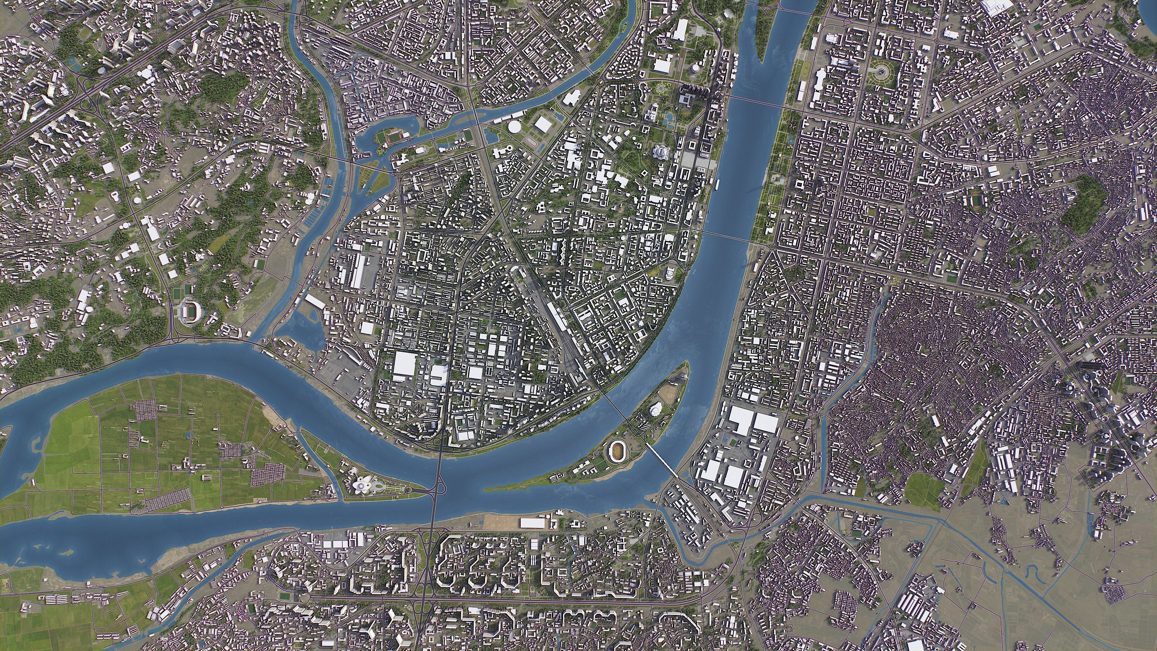 Pyongyang - 3D City Model Low-poly 3D model_14