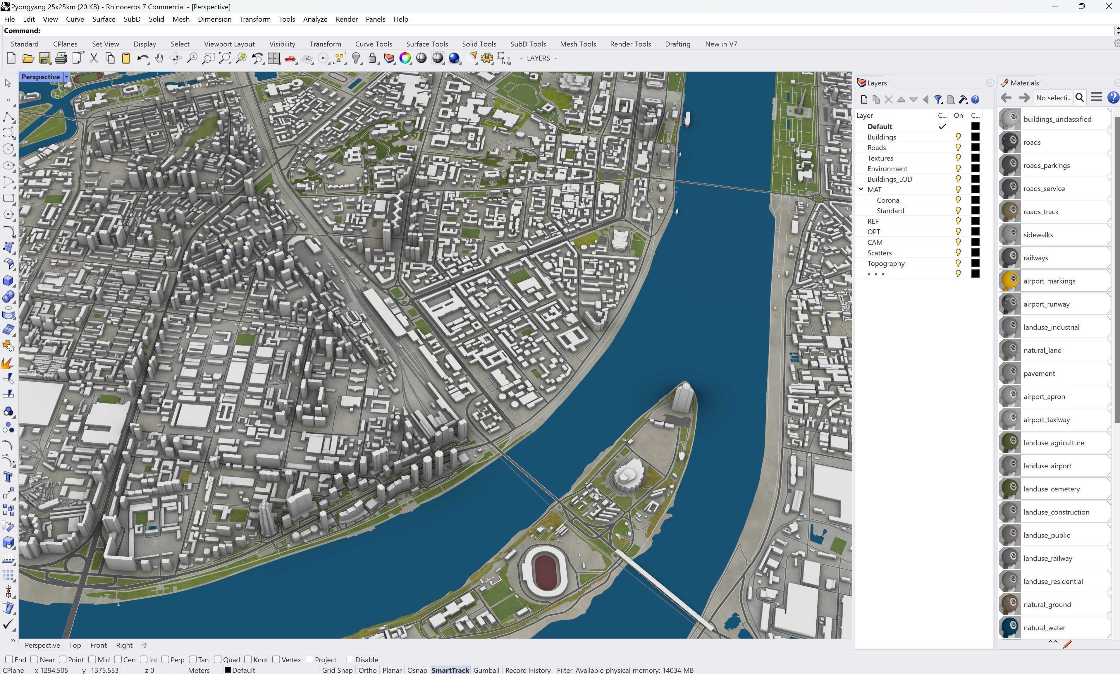 Pyongyang - 3D City Model Low-poly 3D model_24