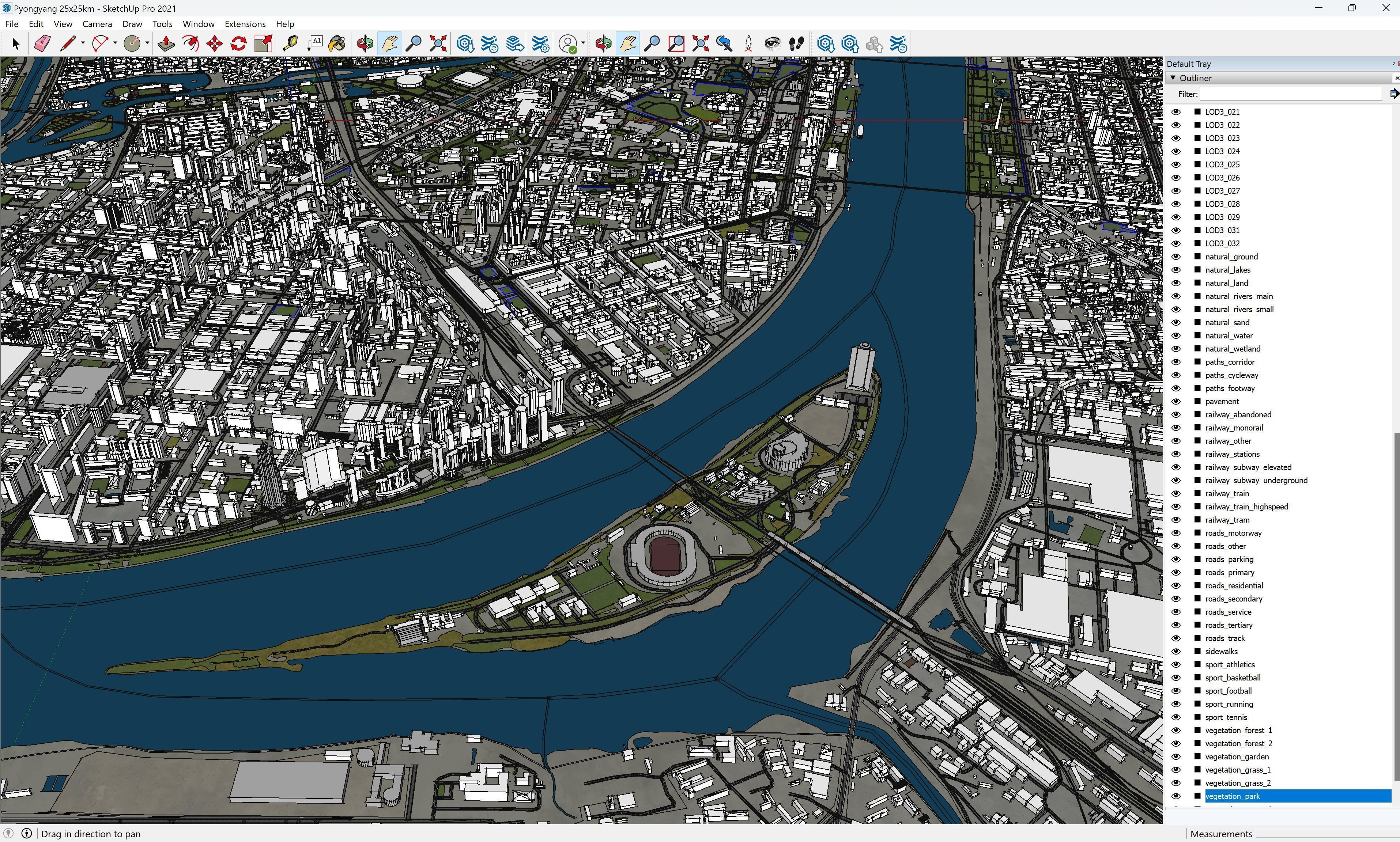 Pyongyang - 3D City Model Low-poly 3D model_25