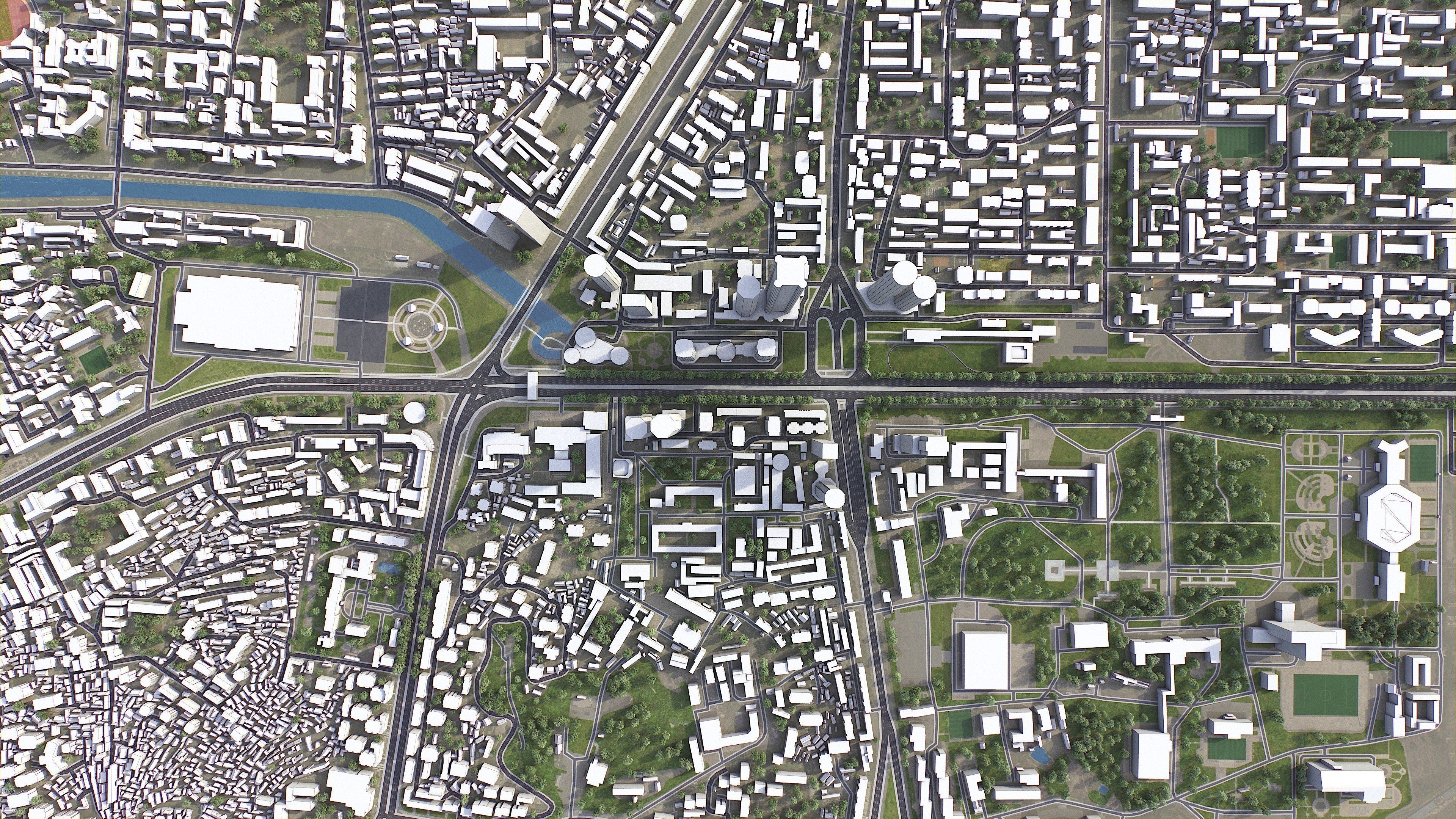 Pyongyang - 3D City Model Low-poly 3D model_20