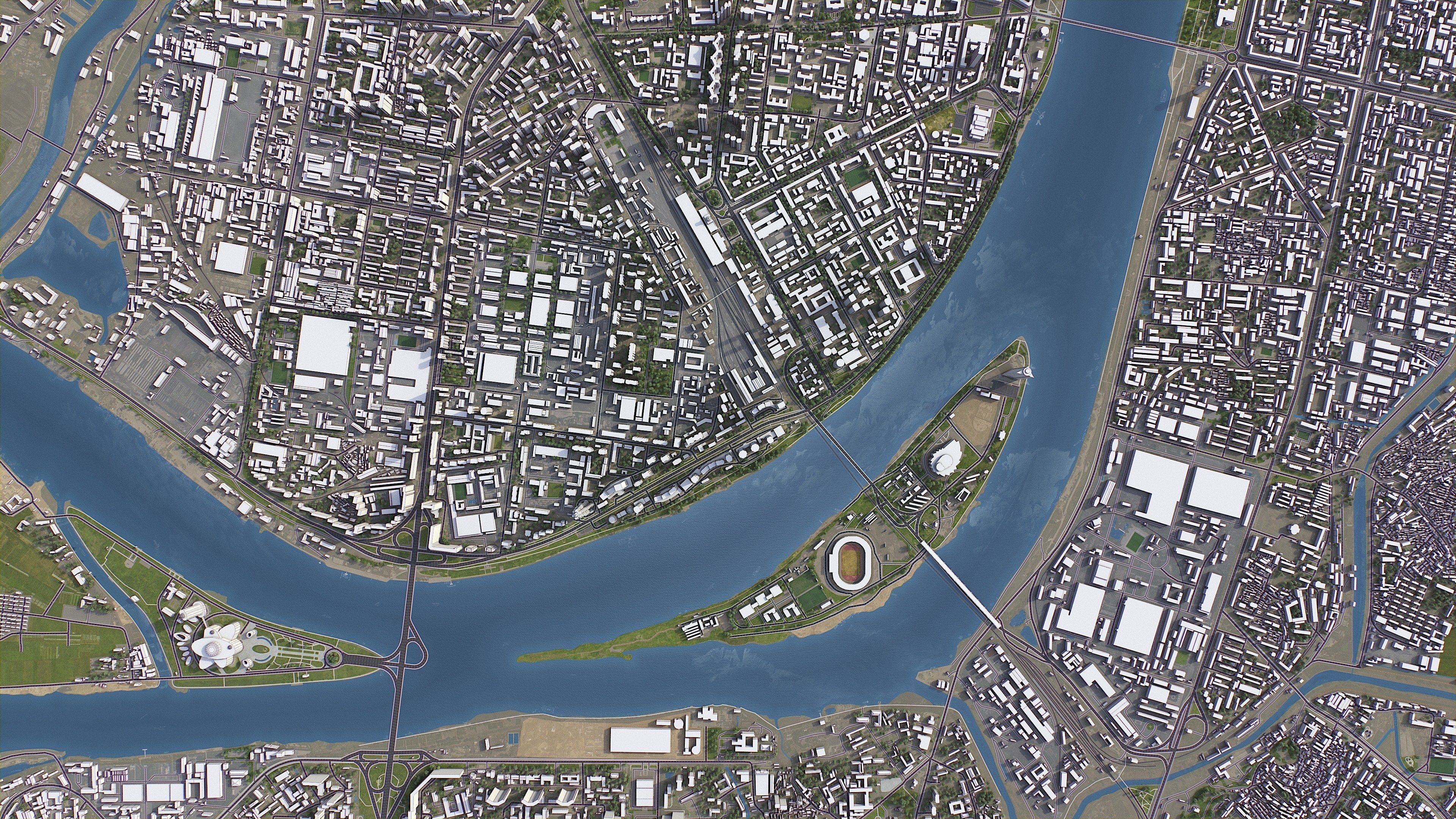 Pyongyang - 3D City Model Low-poly 3D model_13