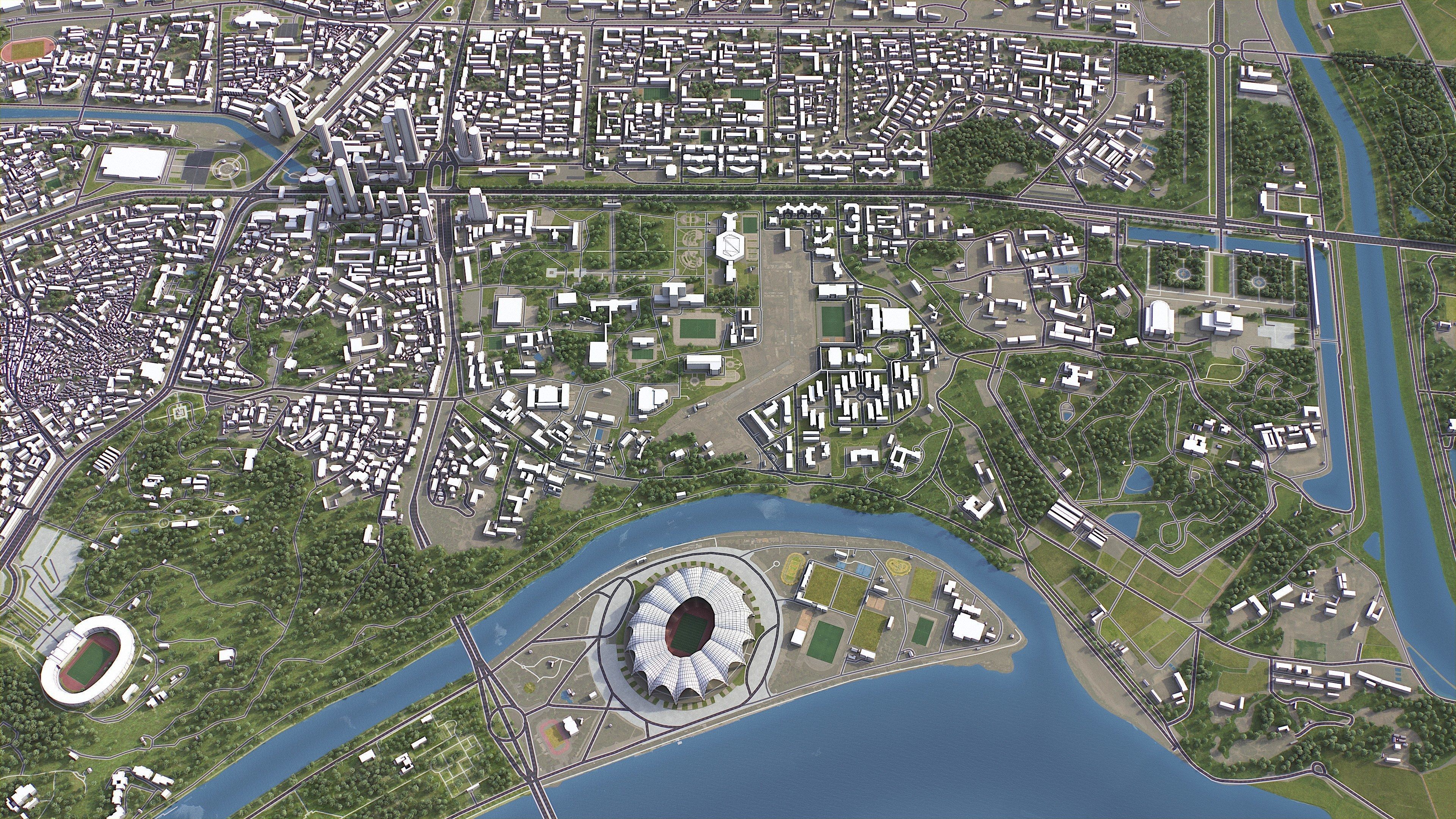 Pyongyang - 3D City Model Low-poly 3D model_17