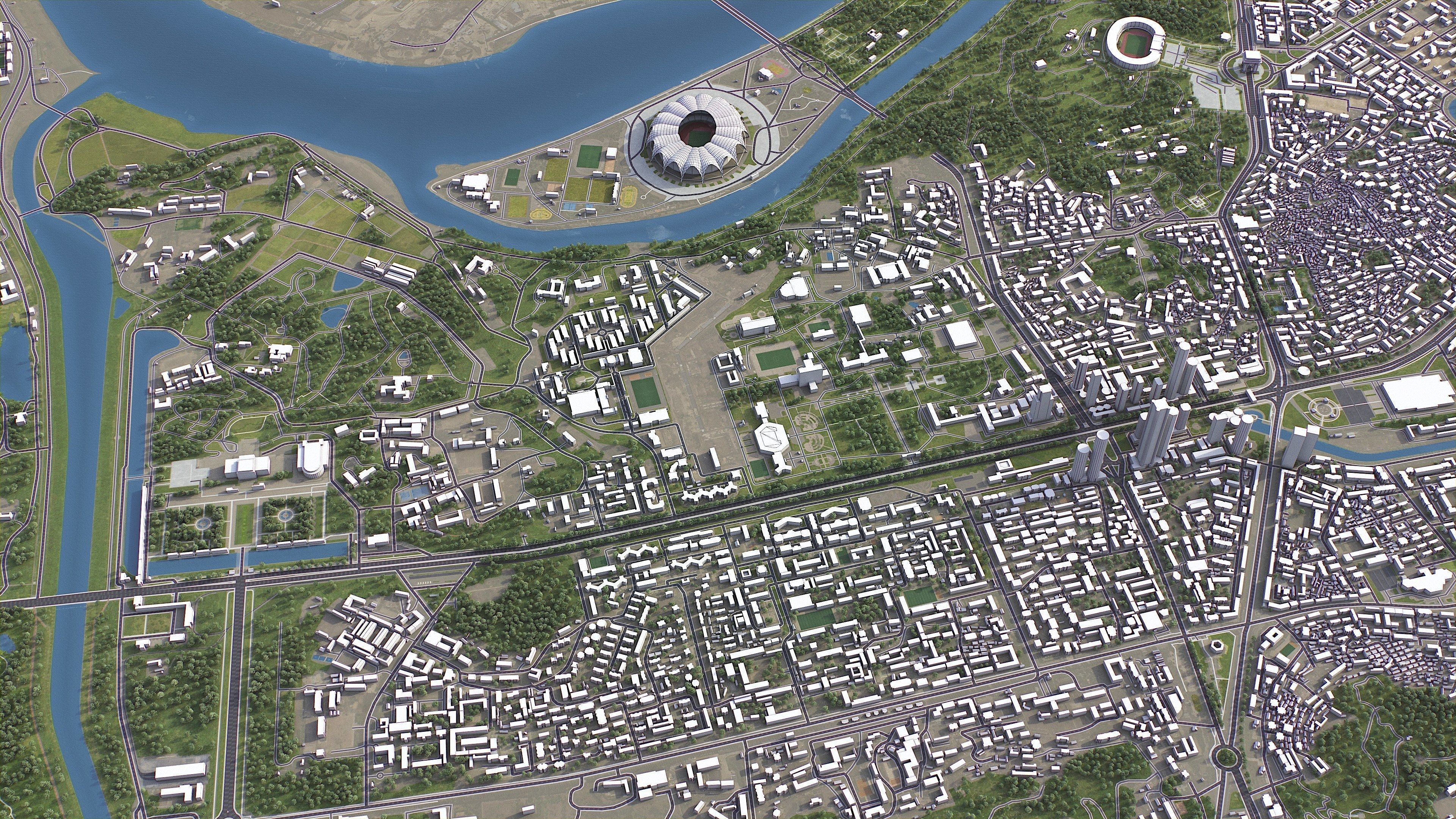 Pyongyang - 3D City Model Low-poly 3D model_19