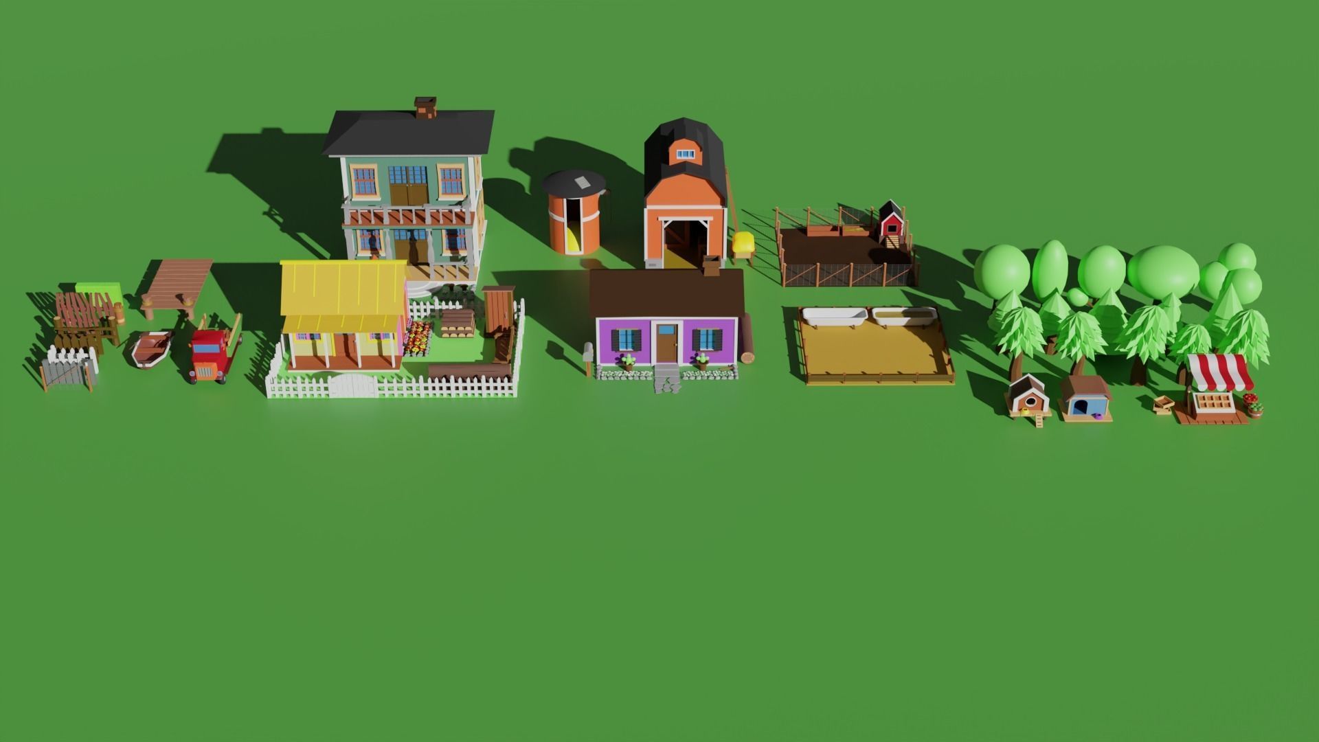 Low Poly Farm Package Low-poly 3D model_2