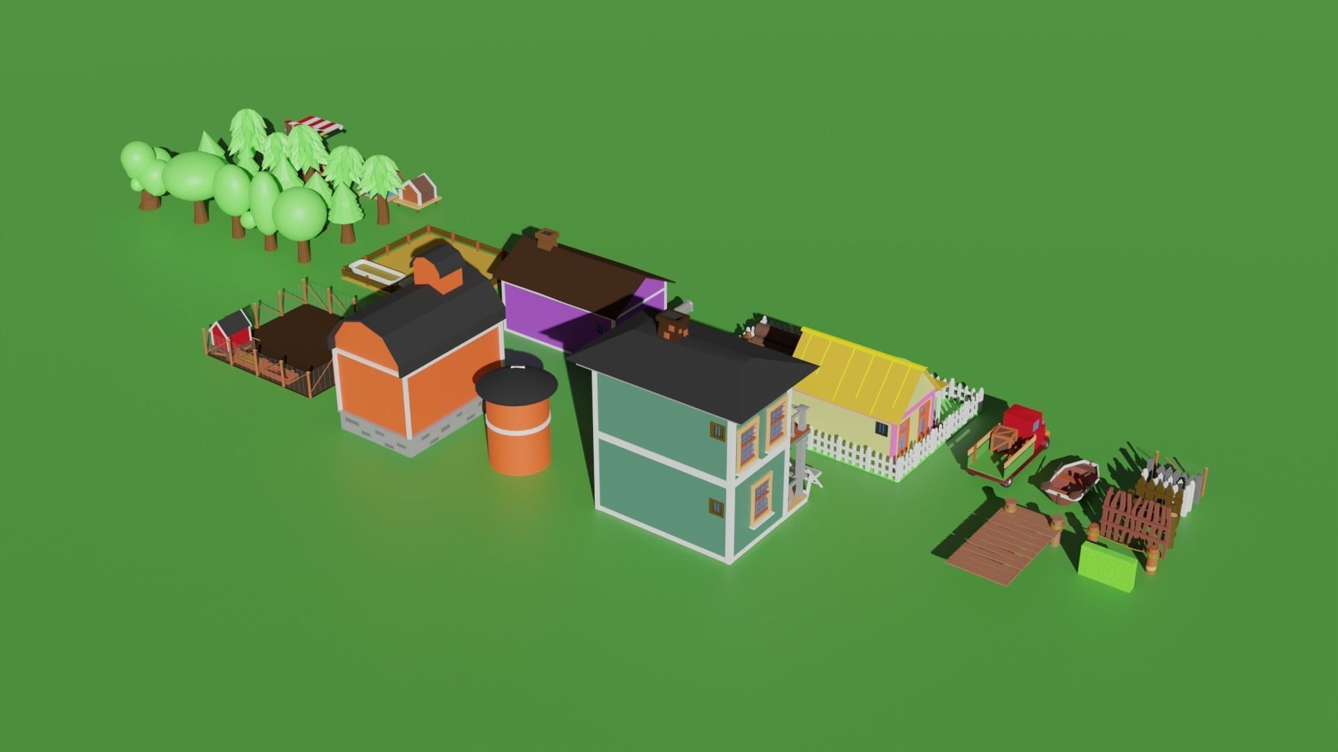 Low Poly Farm Package Low-poly 3D model_3