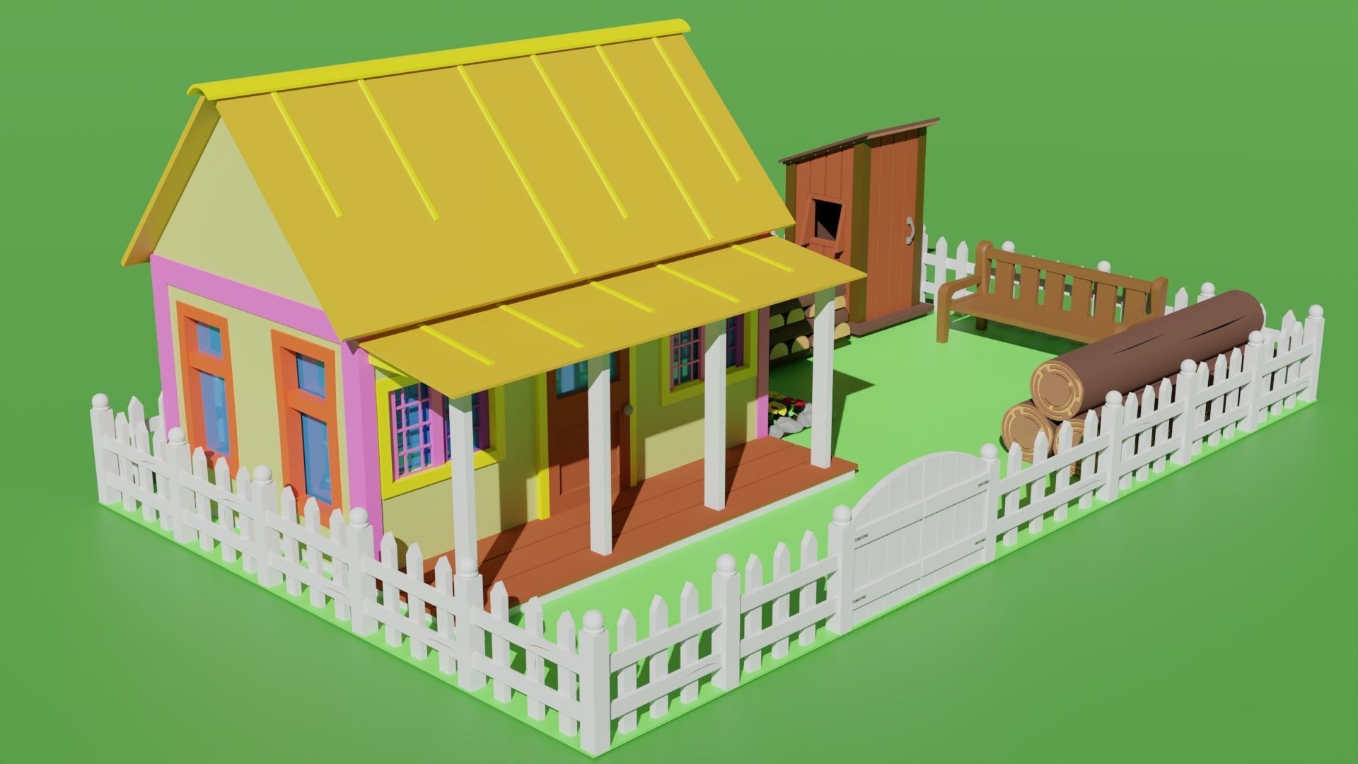 Low Poly Farm Package Low-poly 3D model_9