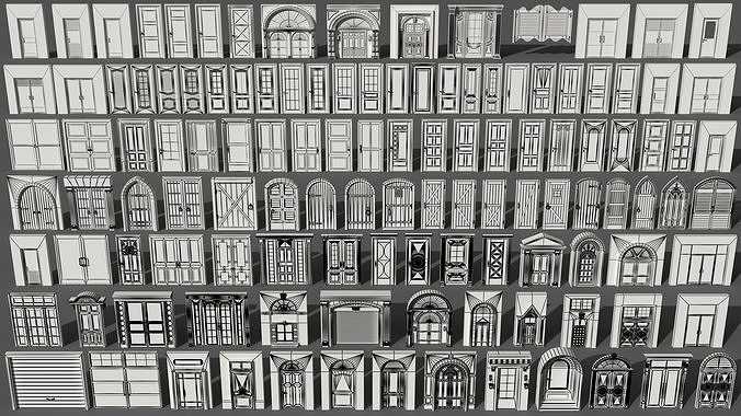 Doors Collection - 120 pieces 3D model 2