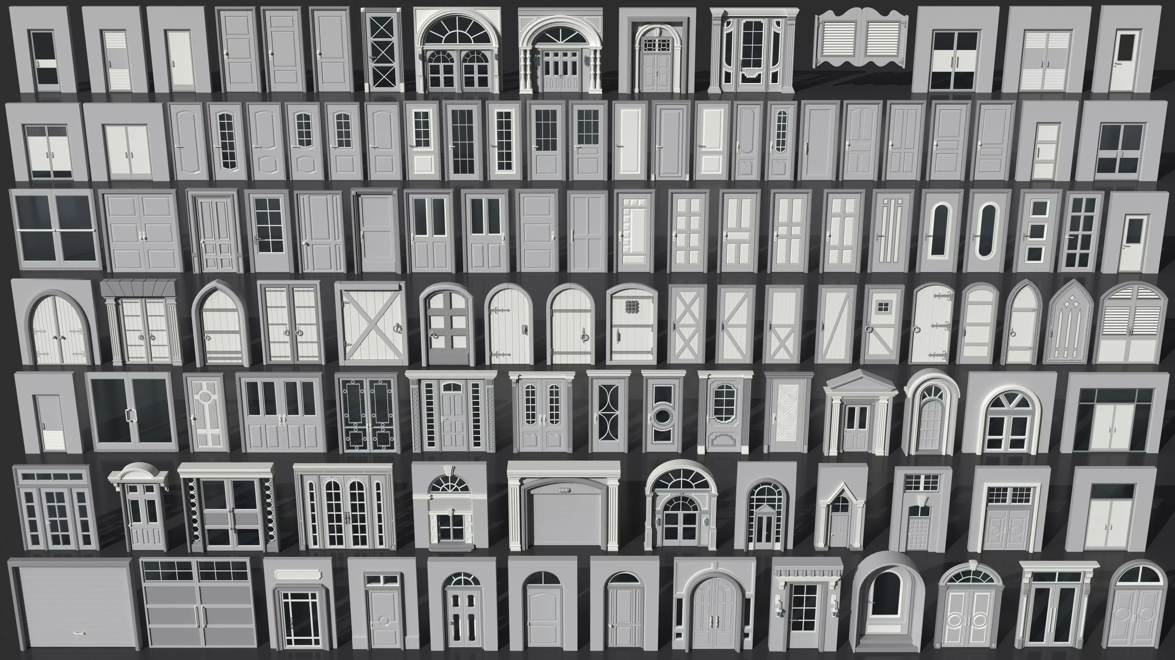 Doors Collection - 120 pieces 3D model_0