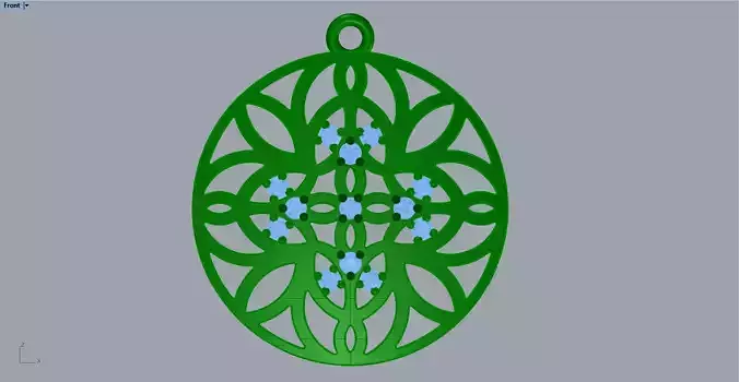 KIRTI DIAMOND PENDANT 3D print model