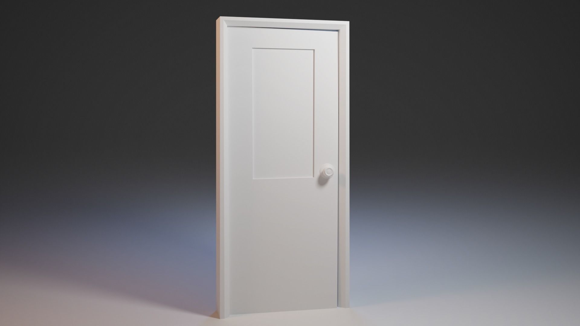 Realistic Old Painted Wooden Door Low Poly Low-poly 3D model_7
