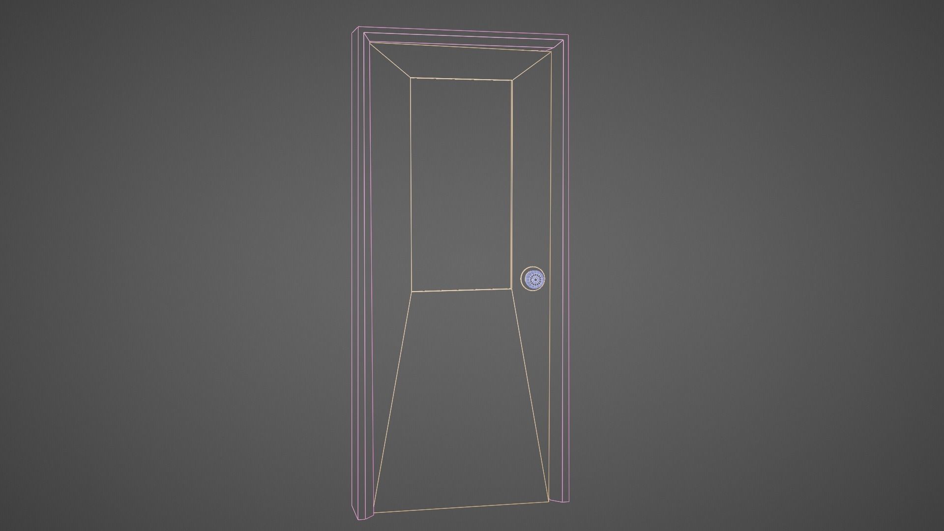 Realistic Old Painted Wooden Door Low Poly Low-poly 3D model_6