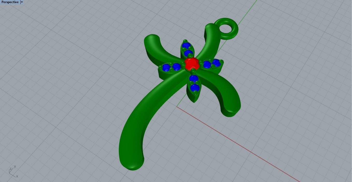 CROSS DIAMOND PENDANT 3D print model_4