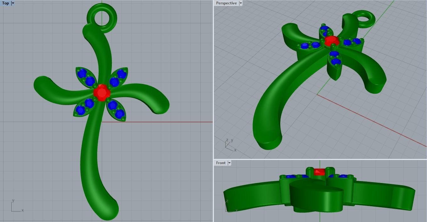 CROSS DIAMOND PENDANT 3D print model_1