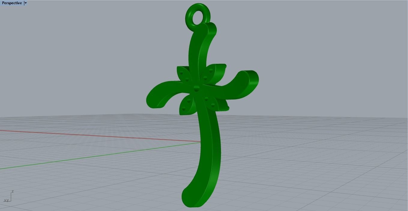 CROSS DIAMOND PENDANT 3D print model_3