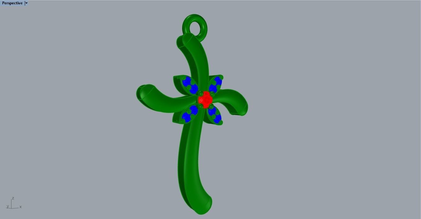 CROSS DIAMOND PENDANT 3D print model_9