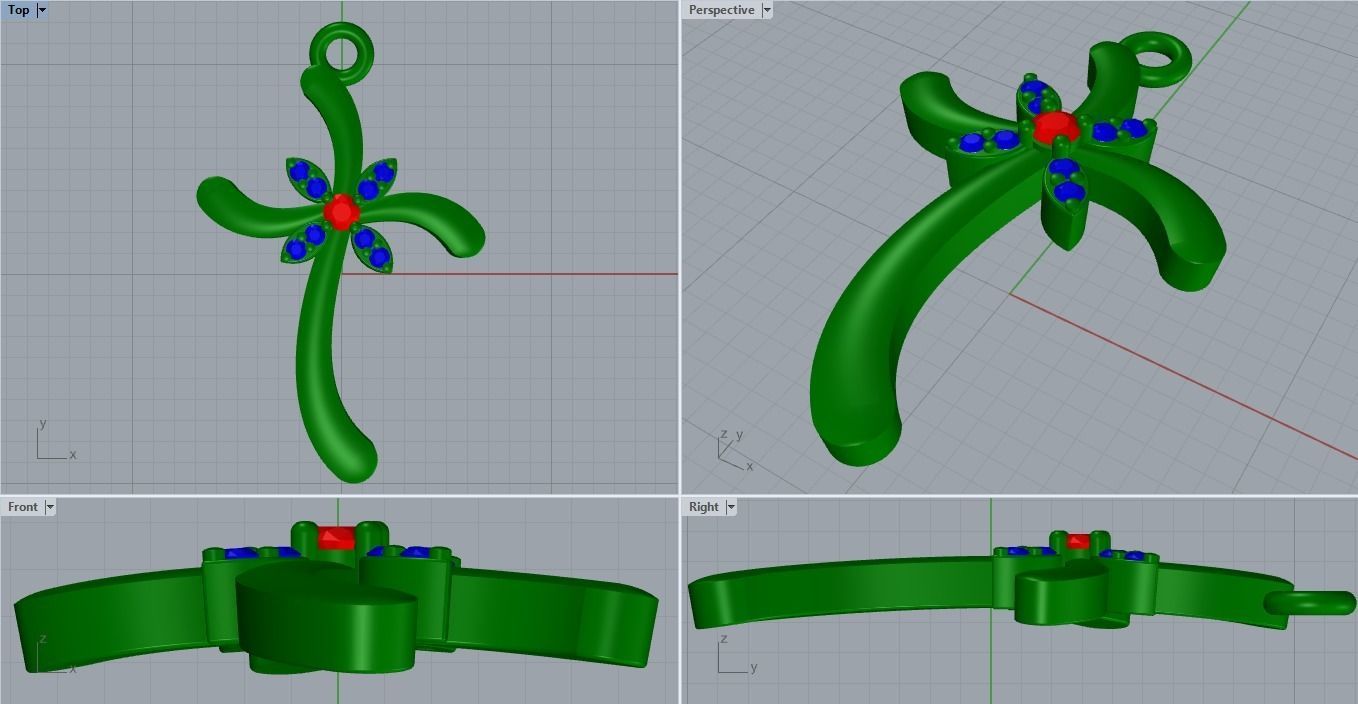 CROSS DIAMOND PENDANT 3D print model_2