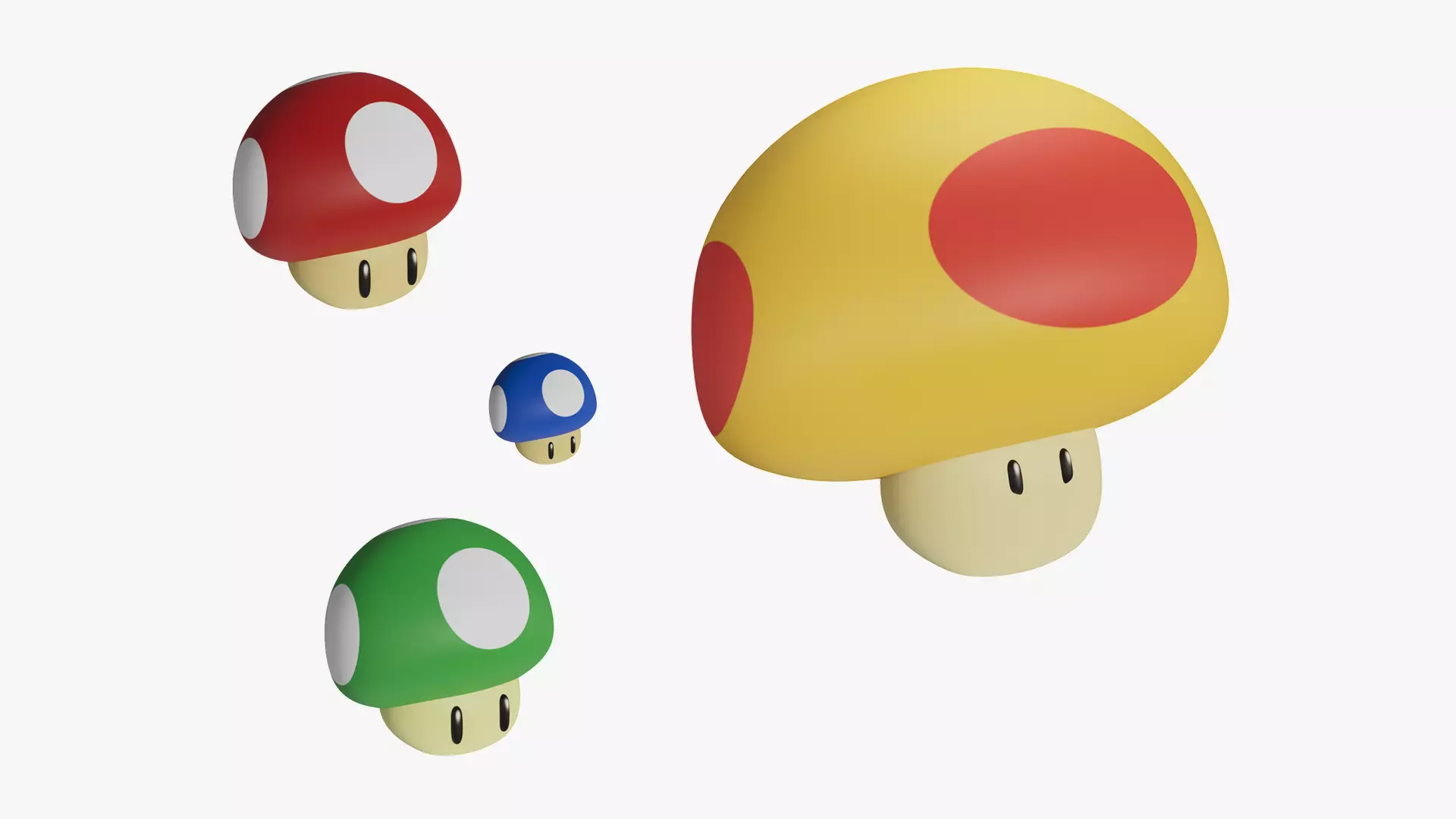 Special Mushrooms SET - Mario 3D model_0