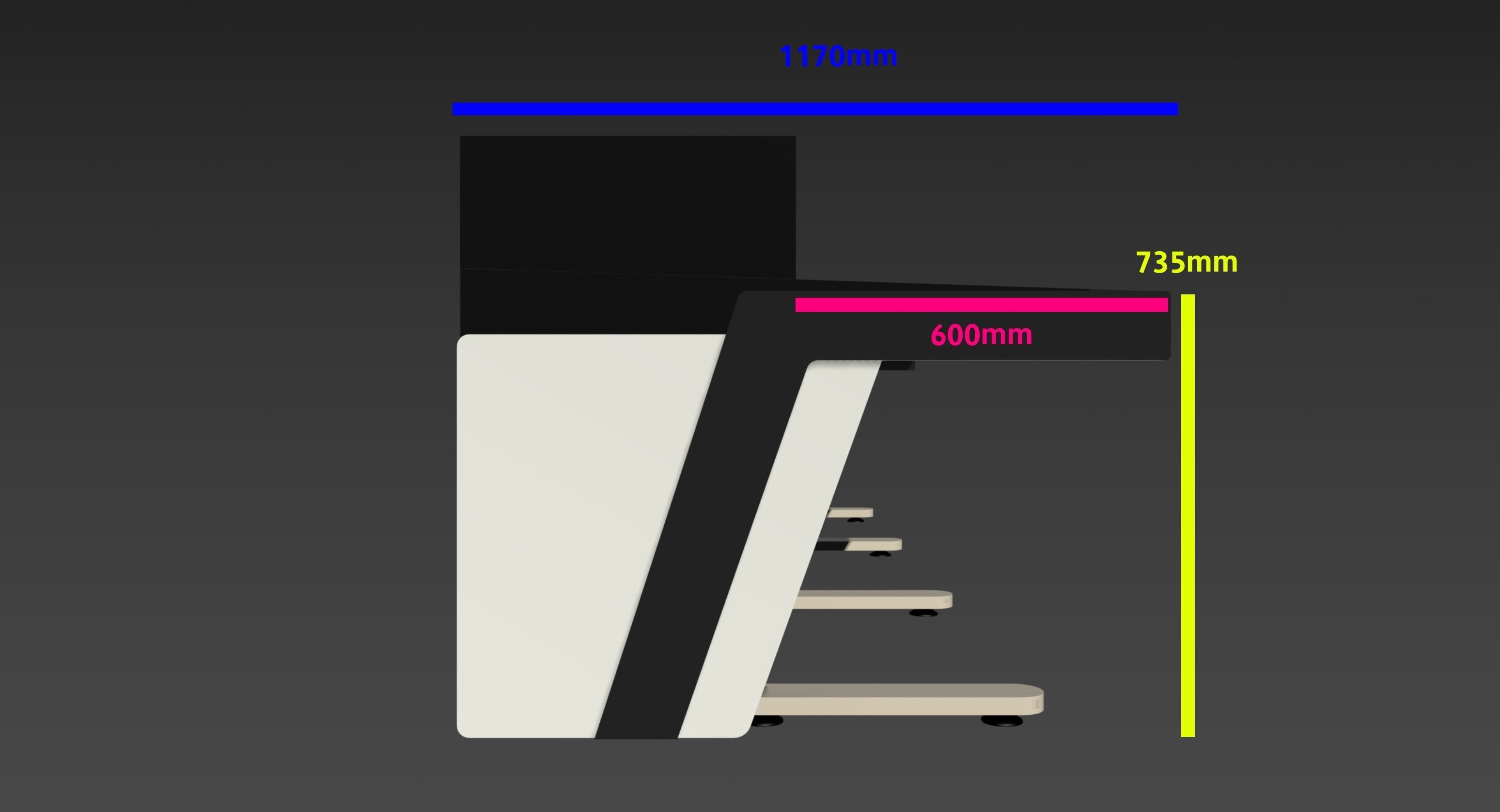 Control Room Table- Real Life Scale Low-poly 3D model_5