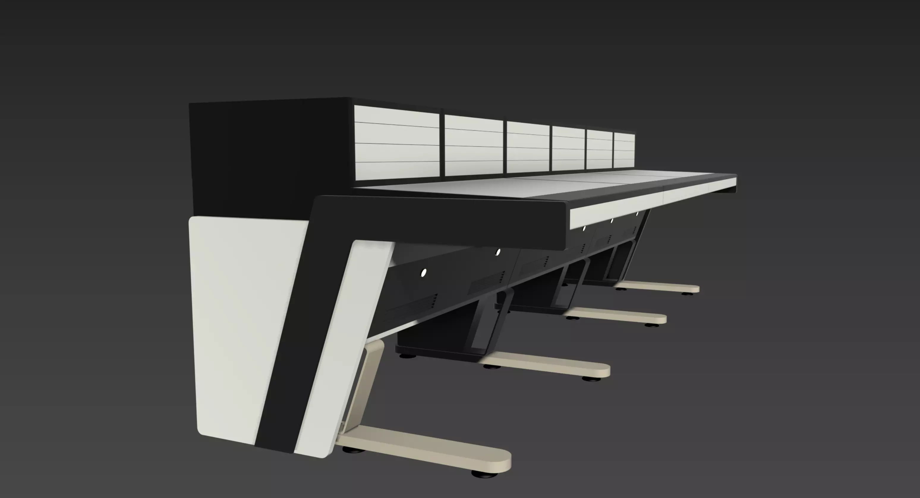 Control Room Table- Real Life Scale Low-poly 3D model_0