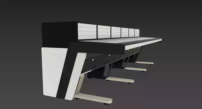 Control Room Table- Real Life Scale Low-poly 3D model