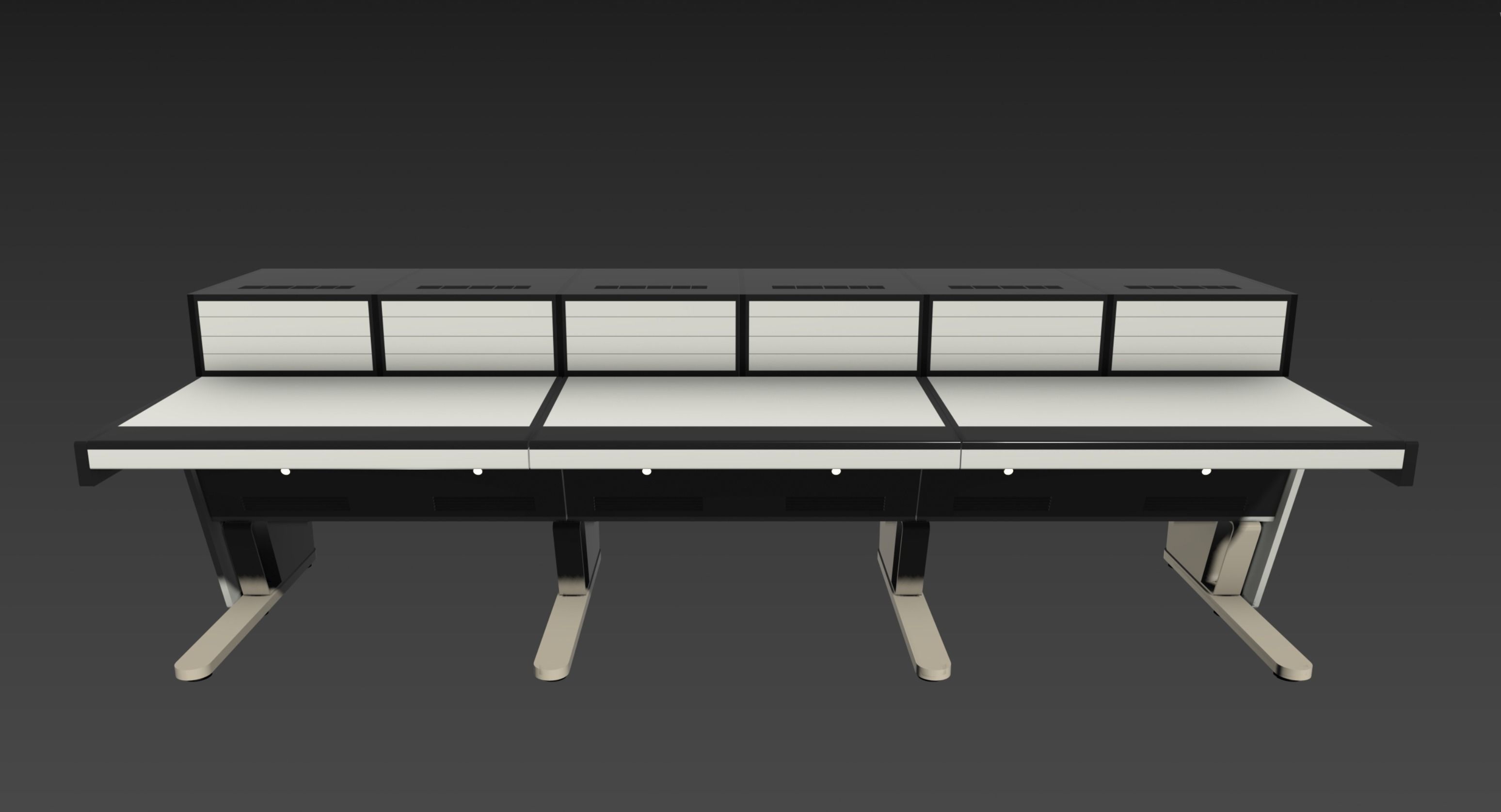 Control Room Table- Real Life Scale Low-poly 3D model_2