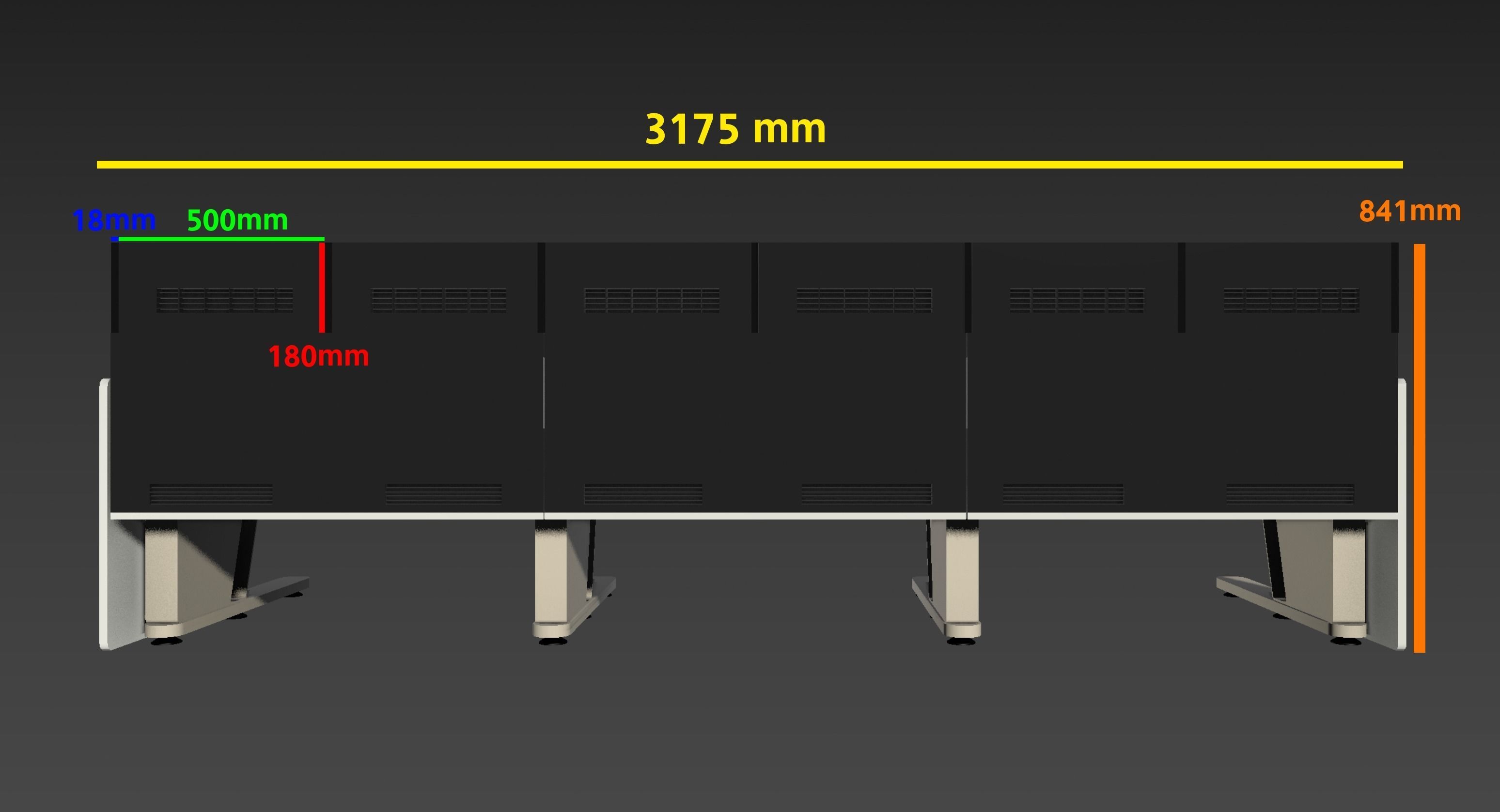 Control Room Table- Real Life Scale Low-poly 3D model_7