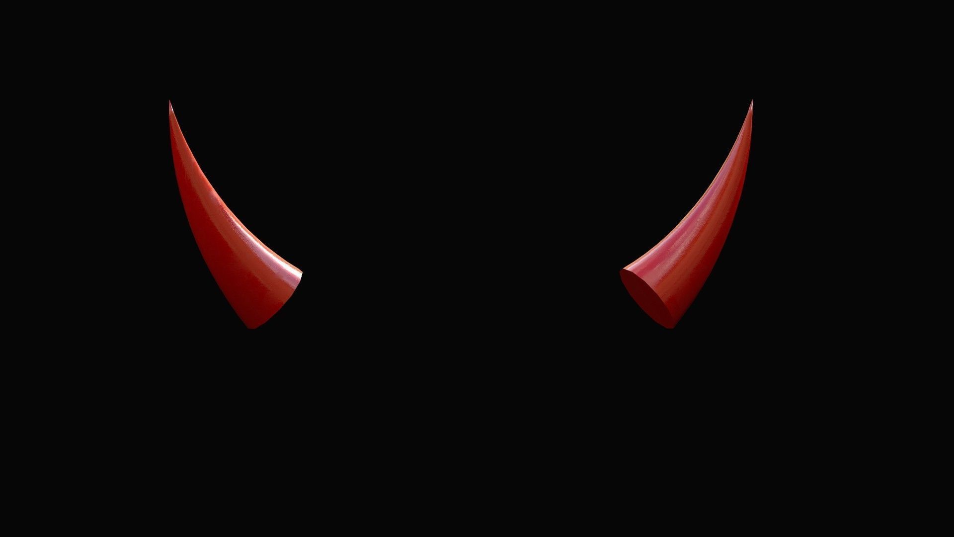 Devil Horns Low-poly 3D model_2