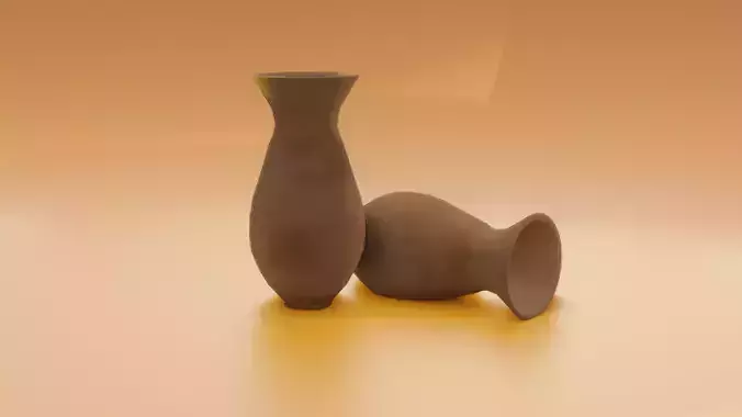 Lowpoly Stylized Clay Vase 