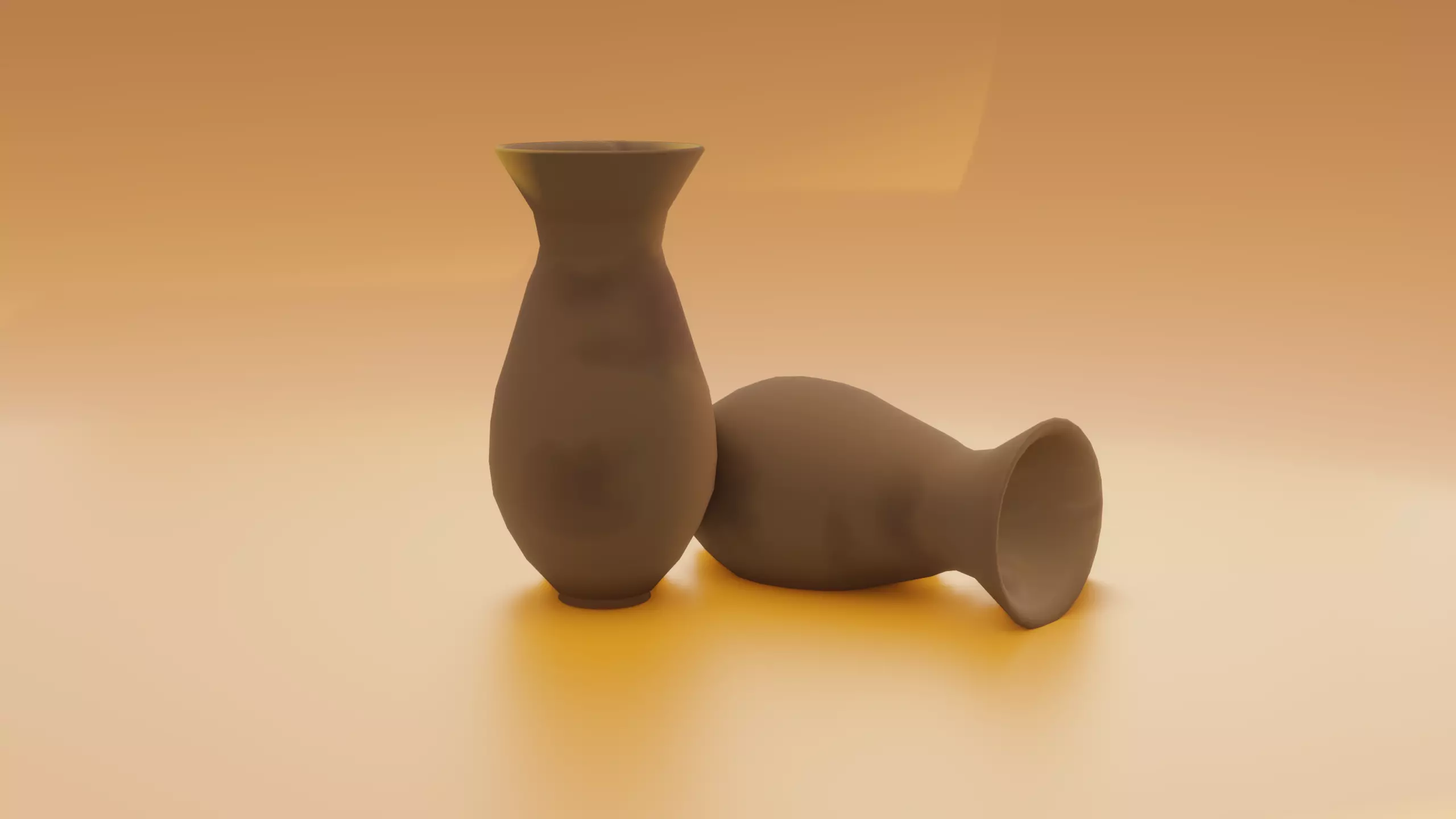 Lowpoly Stylized Clay Vase  Low-poly 3D model_0