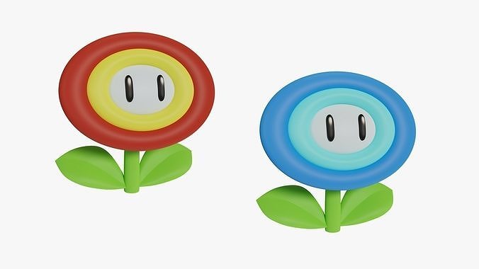 Power Flowers SET - Mario 3D model