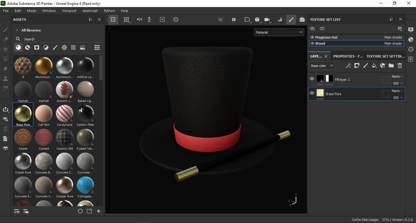 Magician Hat And Wand 3D Model Low-poly 3D model_6