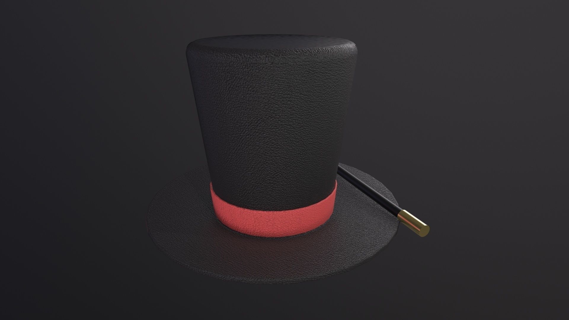 Magician Hat And Wand 3D Model Low-poly 3D model_2