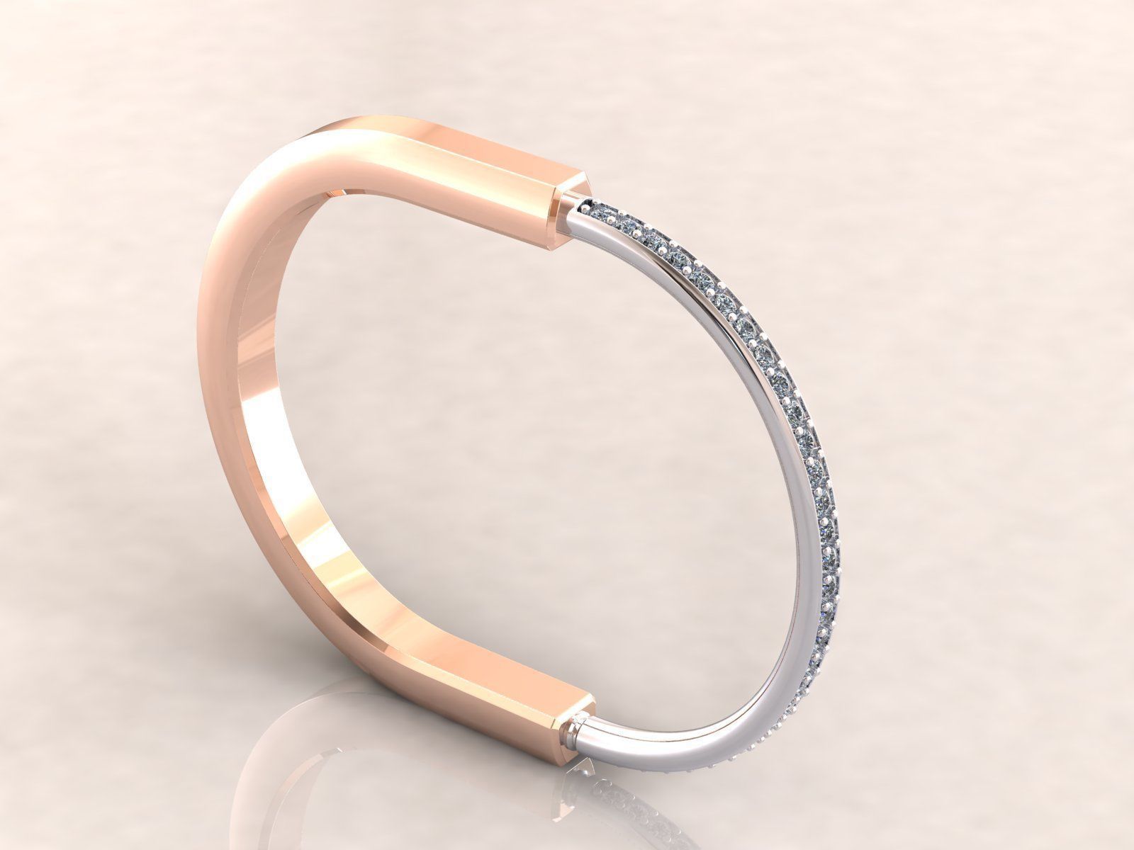 Lock Bracelet T 15cm 3D print model_1