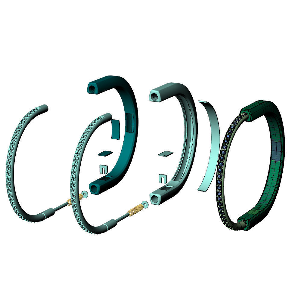 Lock Bracelet T 15cm 3D print model_12