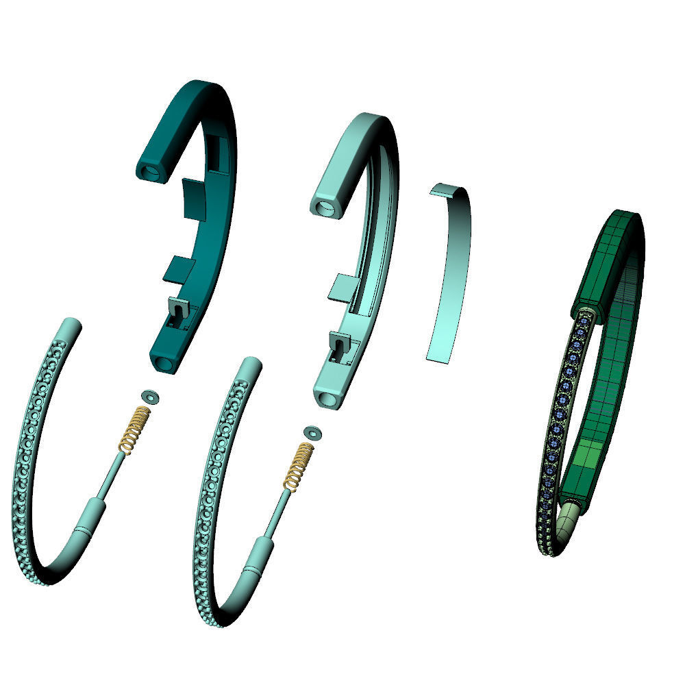 Lock Bracelet T 15cm 3D print model_7