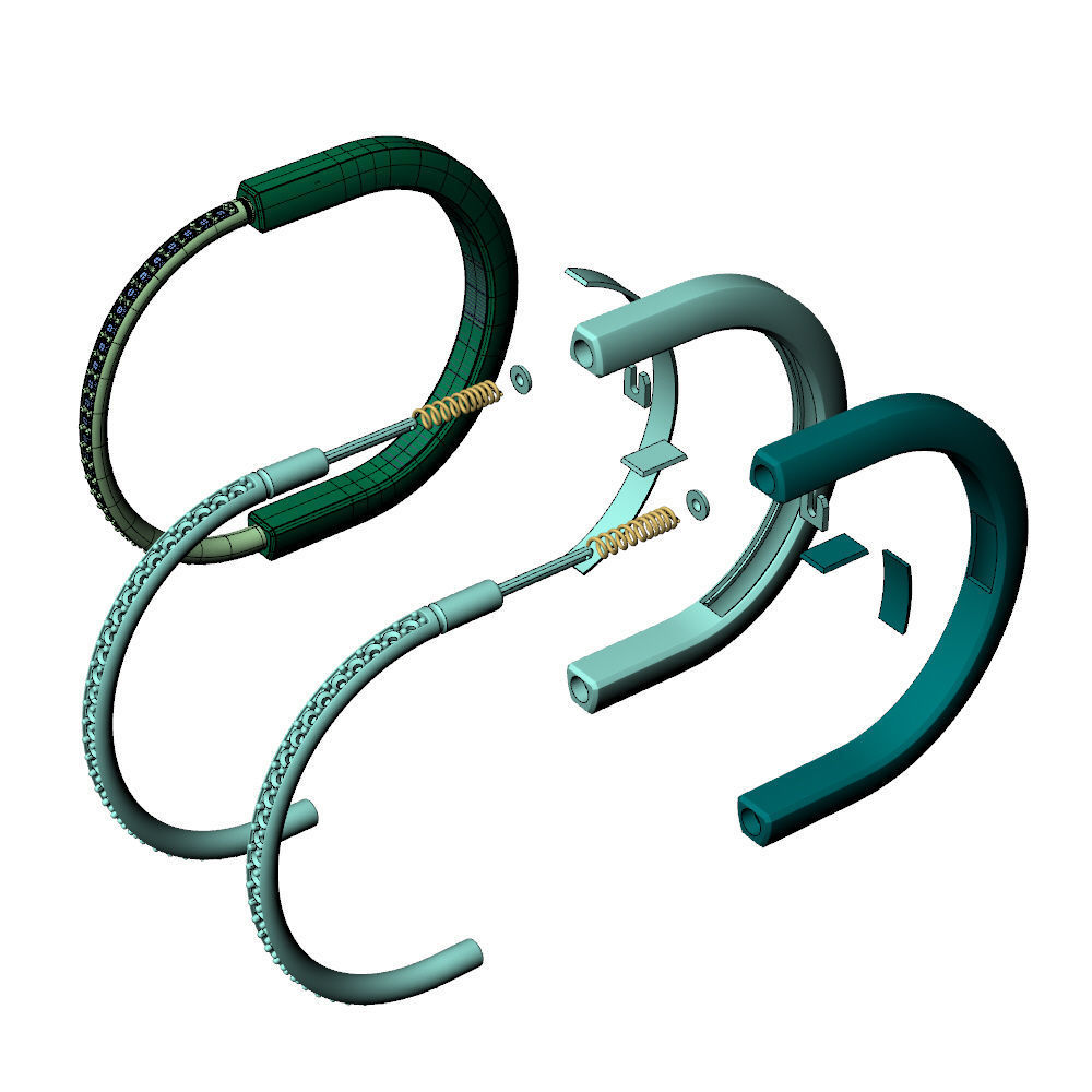 Lock Bracelet T 15cm 3D model 3D printable CGTrader